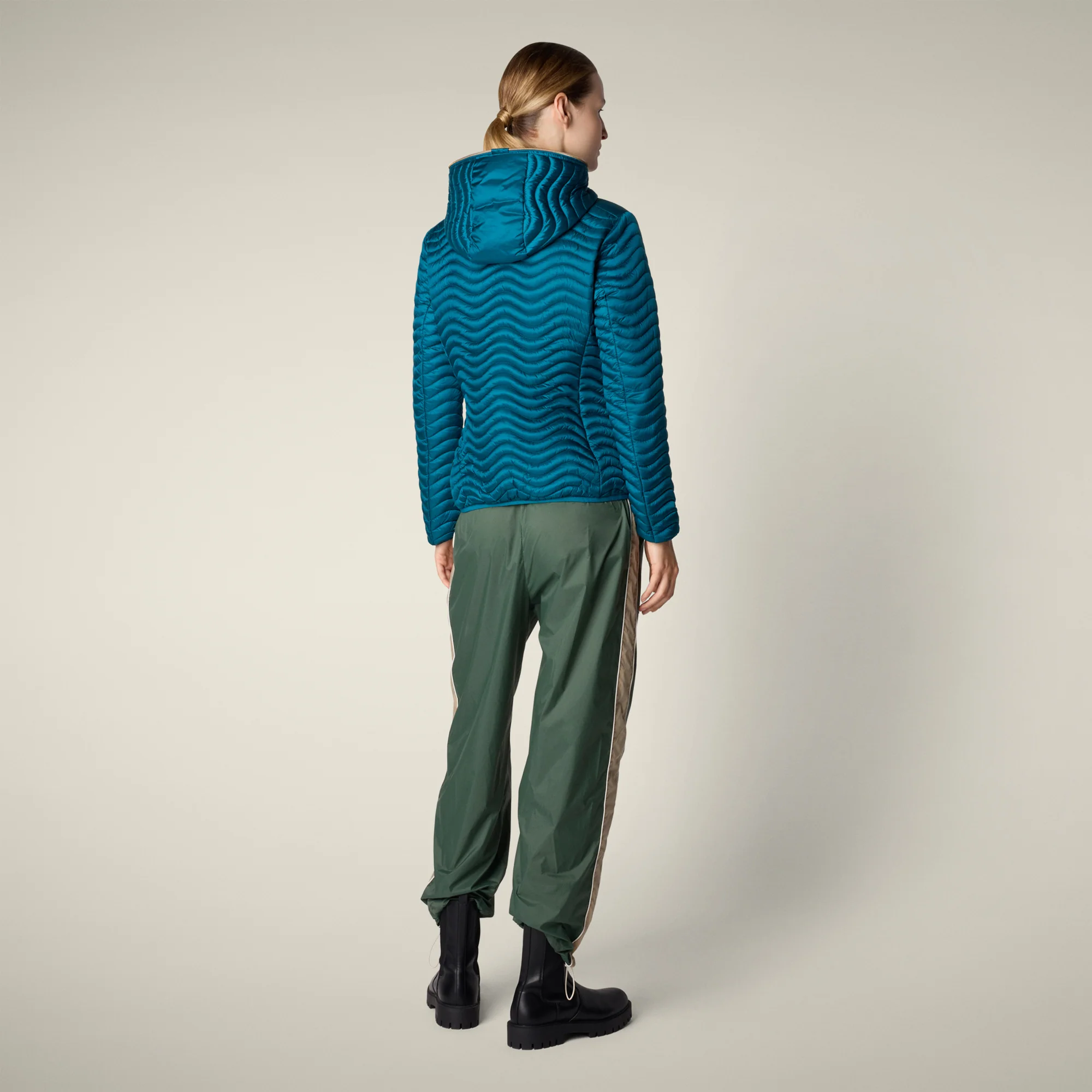 Women's Animal free puffer jacket Melody in horizon blue