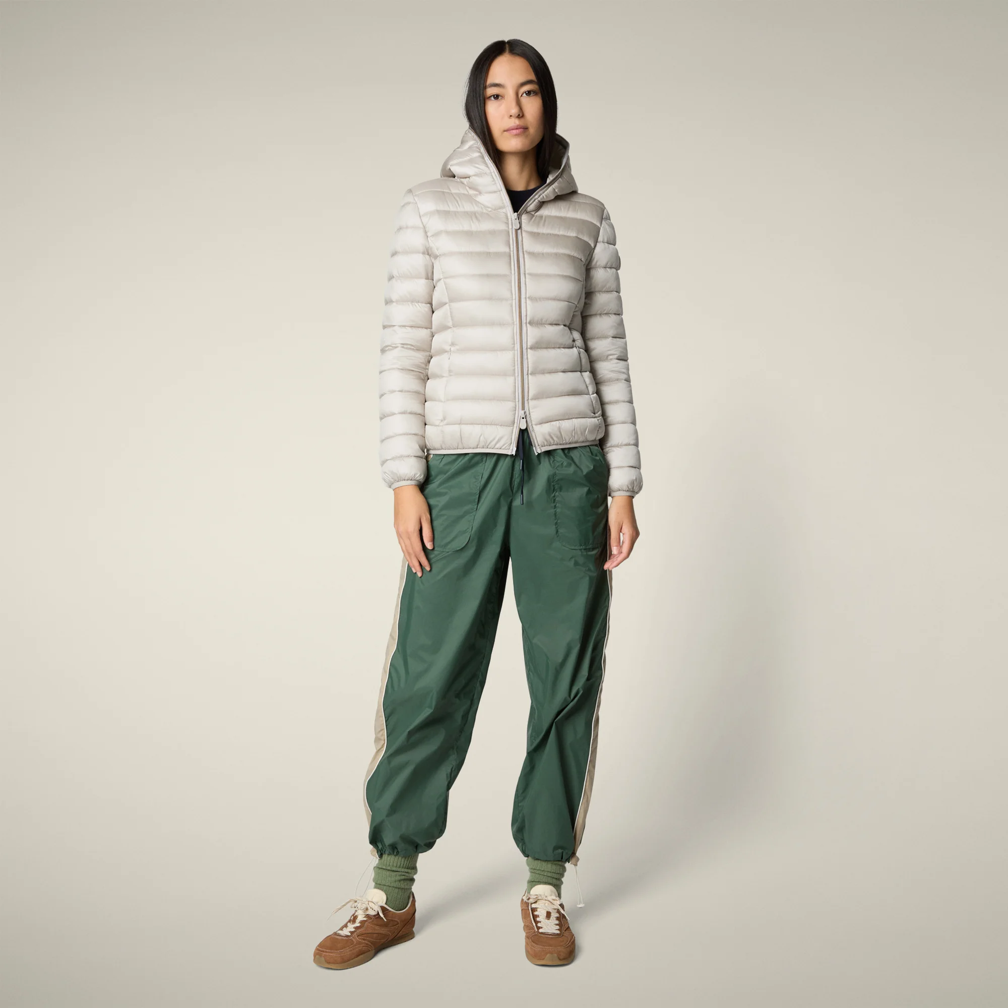 Women's Animal free puffer Jacket Alexis in Rainy Beige