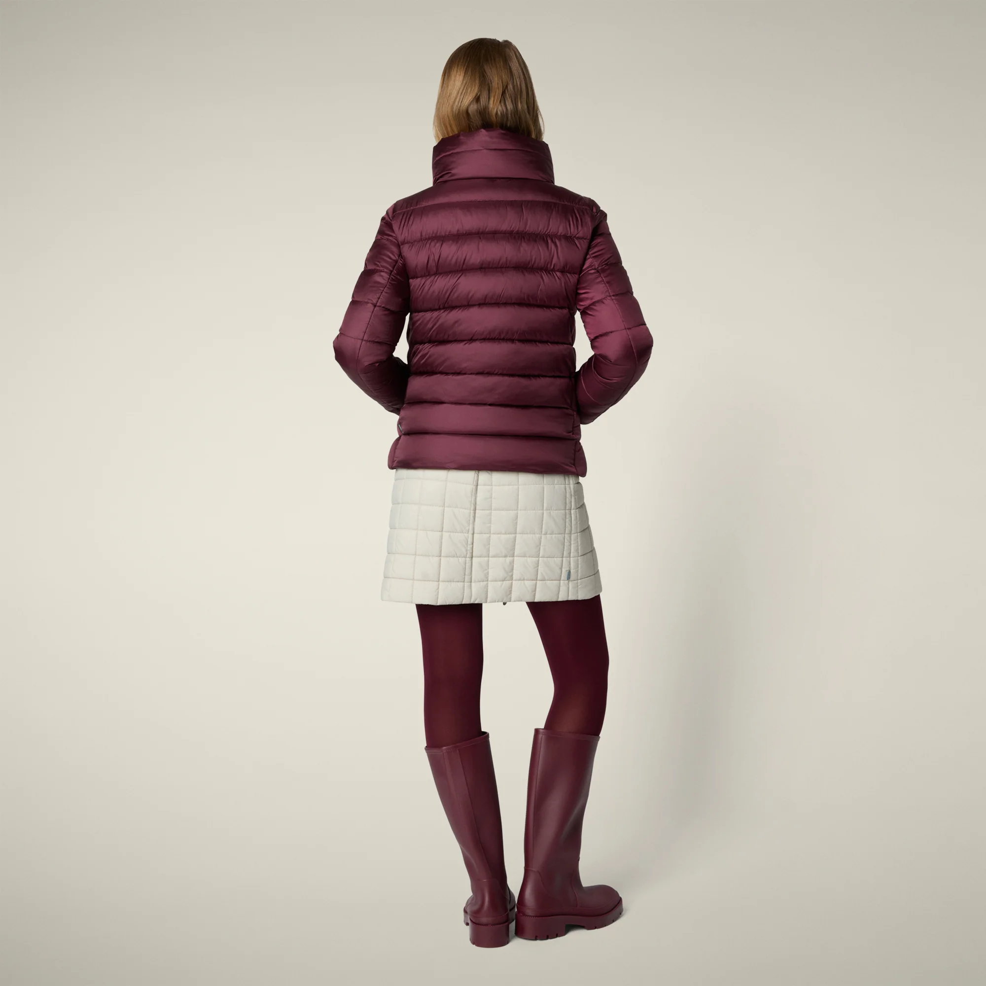 Women's Animal free puffer Jacket Elsie in Wine Red