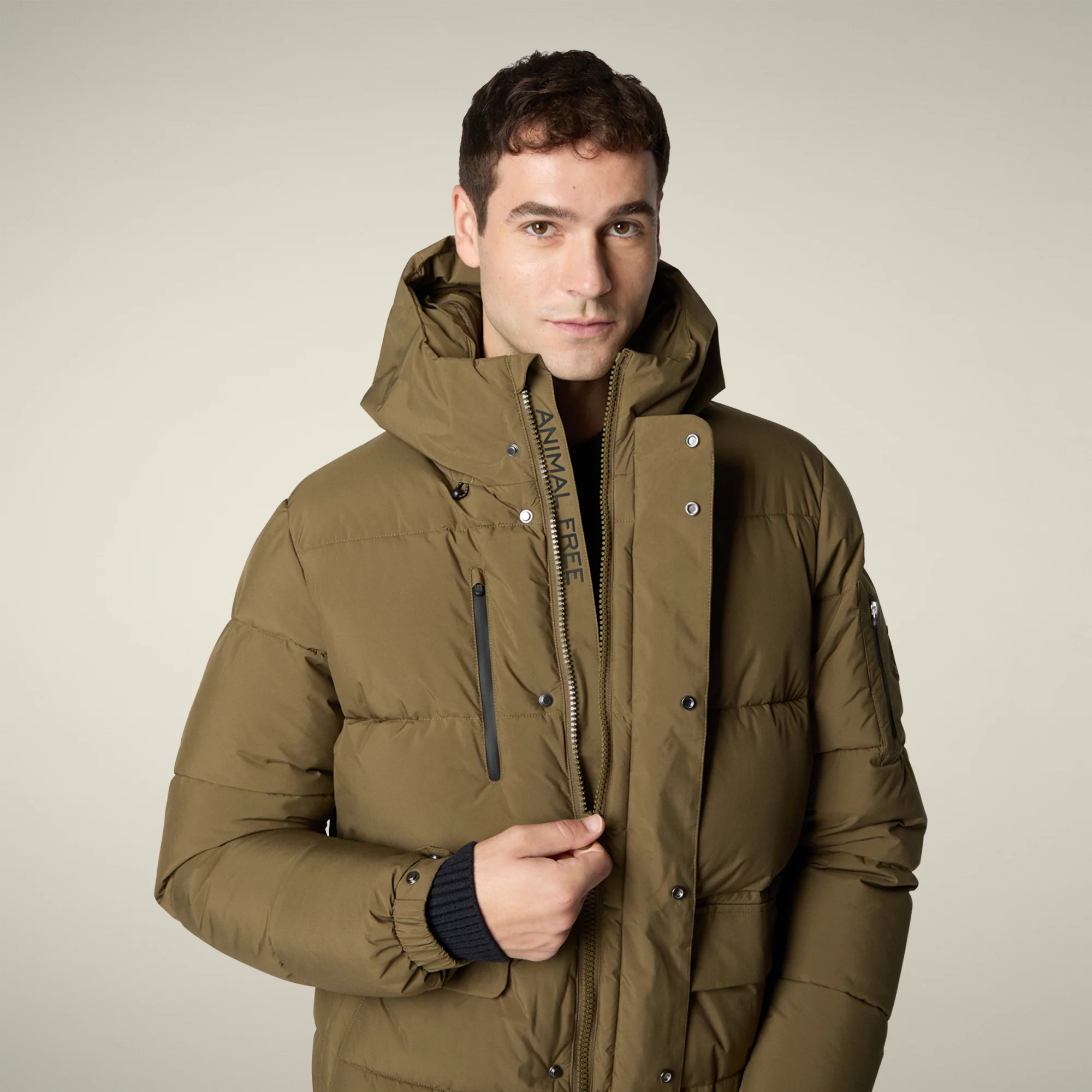 Men's parka Alter in bark green
