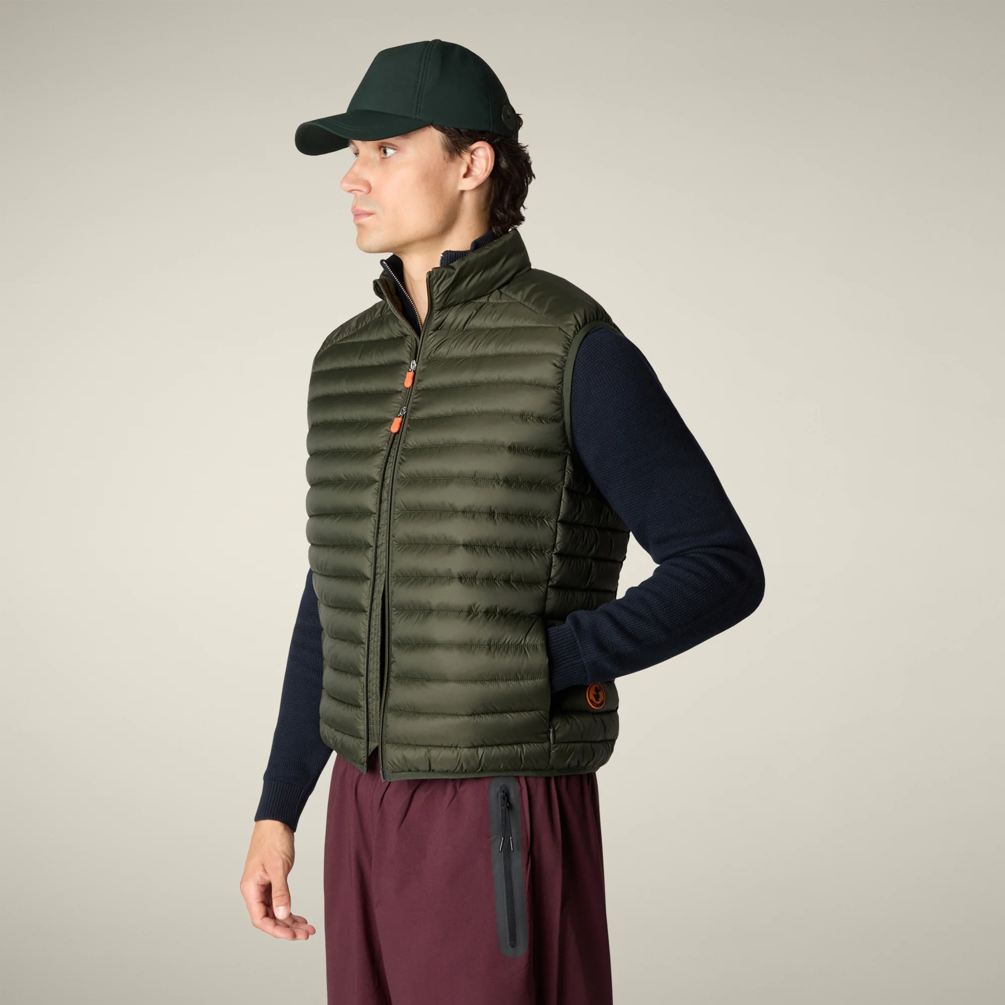 Men's Puffer Vest Adam in Land Green