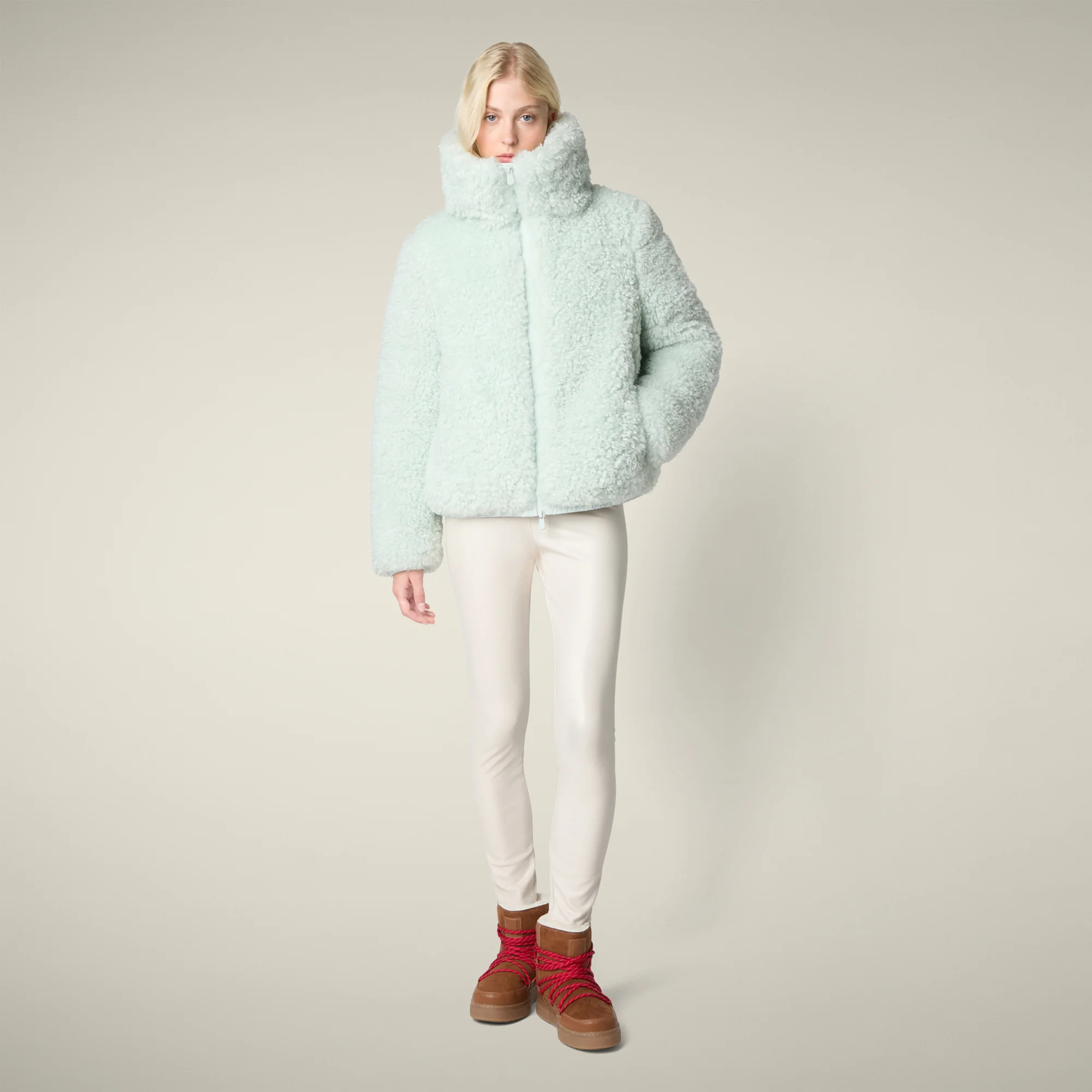 Women's Kennie Faux Fur Jacket in Glacier Blue