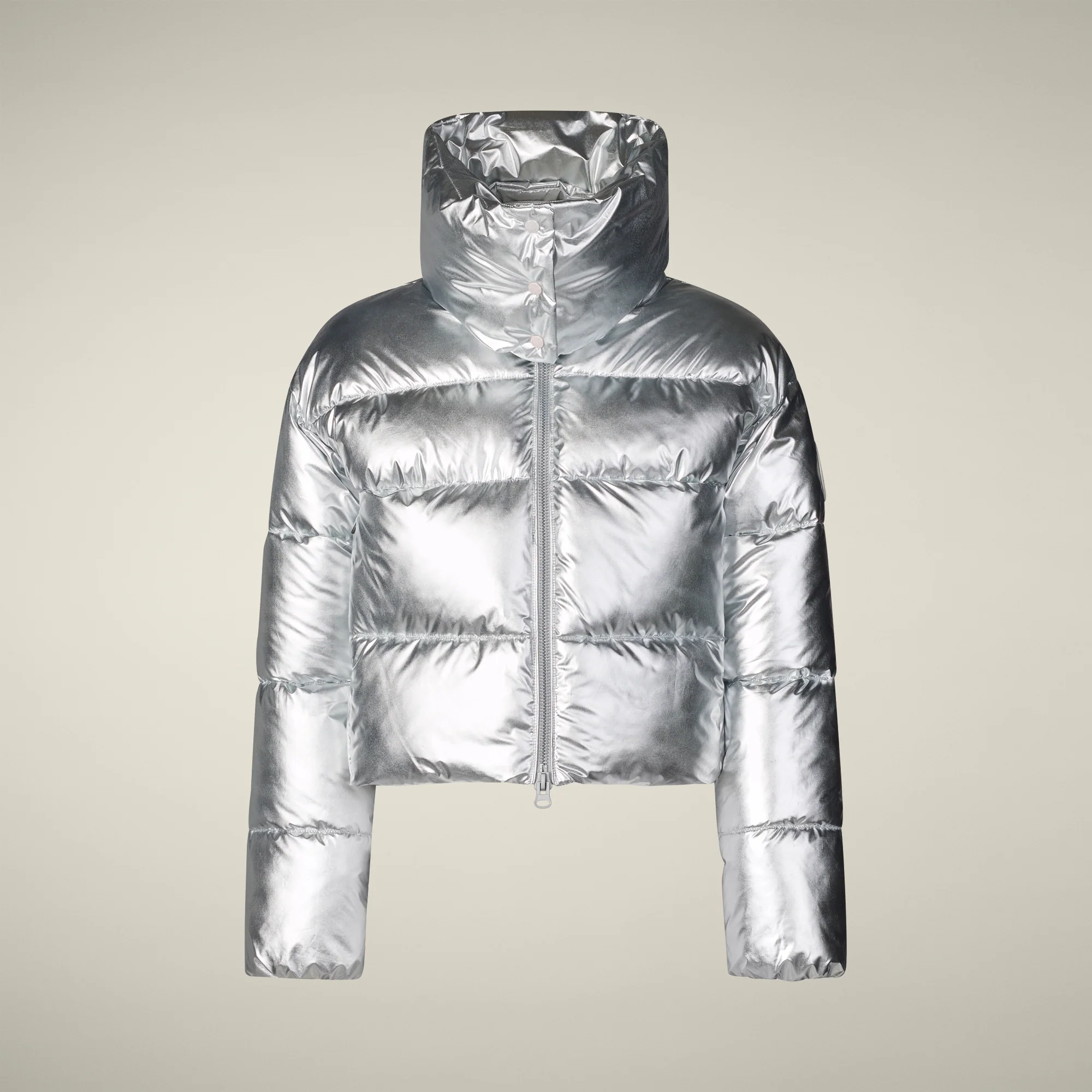 Women's Animal Free puffer Jacket Giselle in Silver
