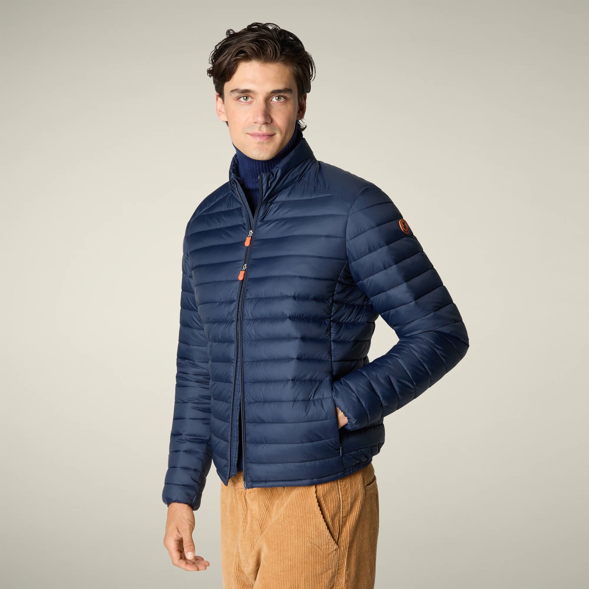 Men's animal free Puffer Jacket Alexander in Navy Blue