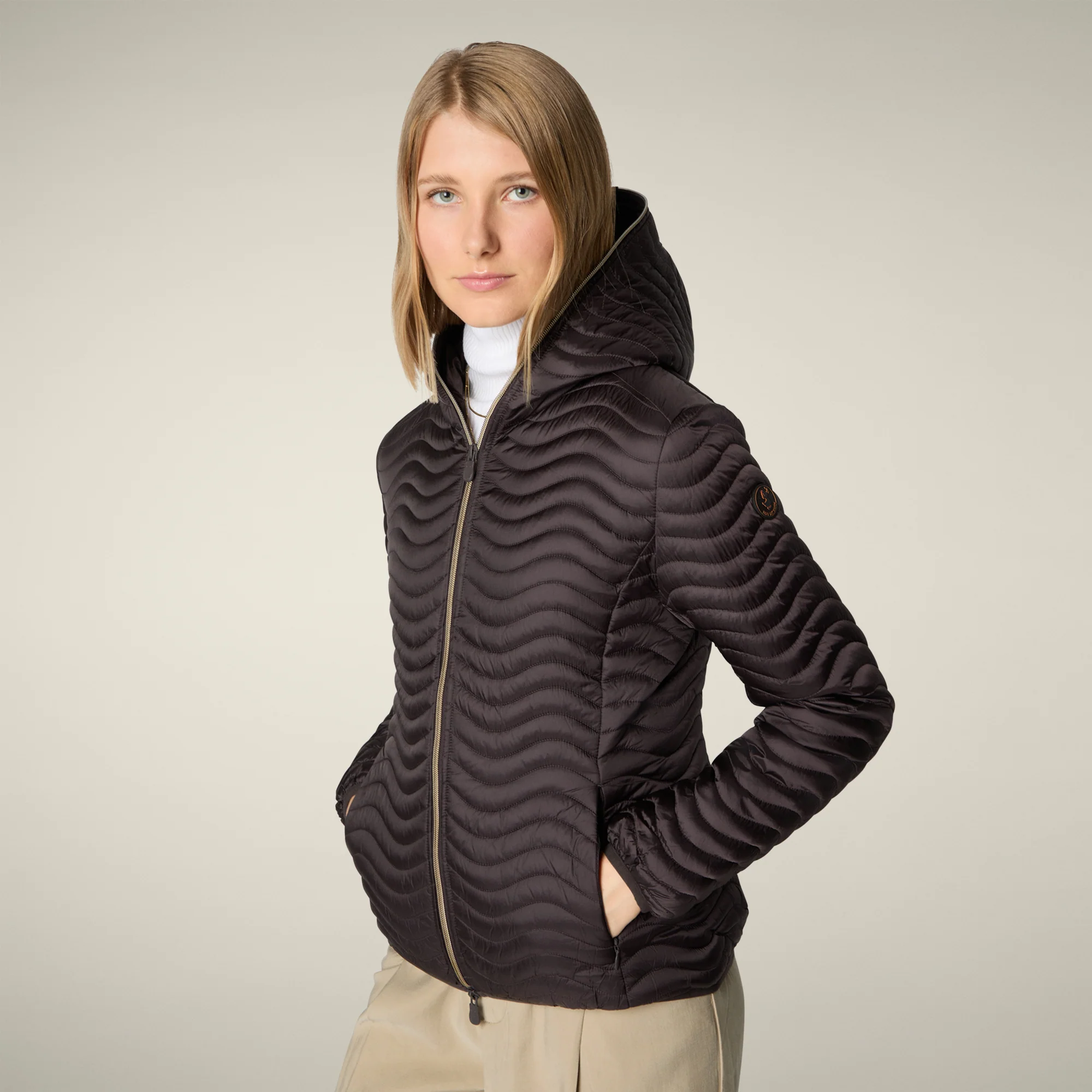Women's Animal free puffer jacket Melody in brown black