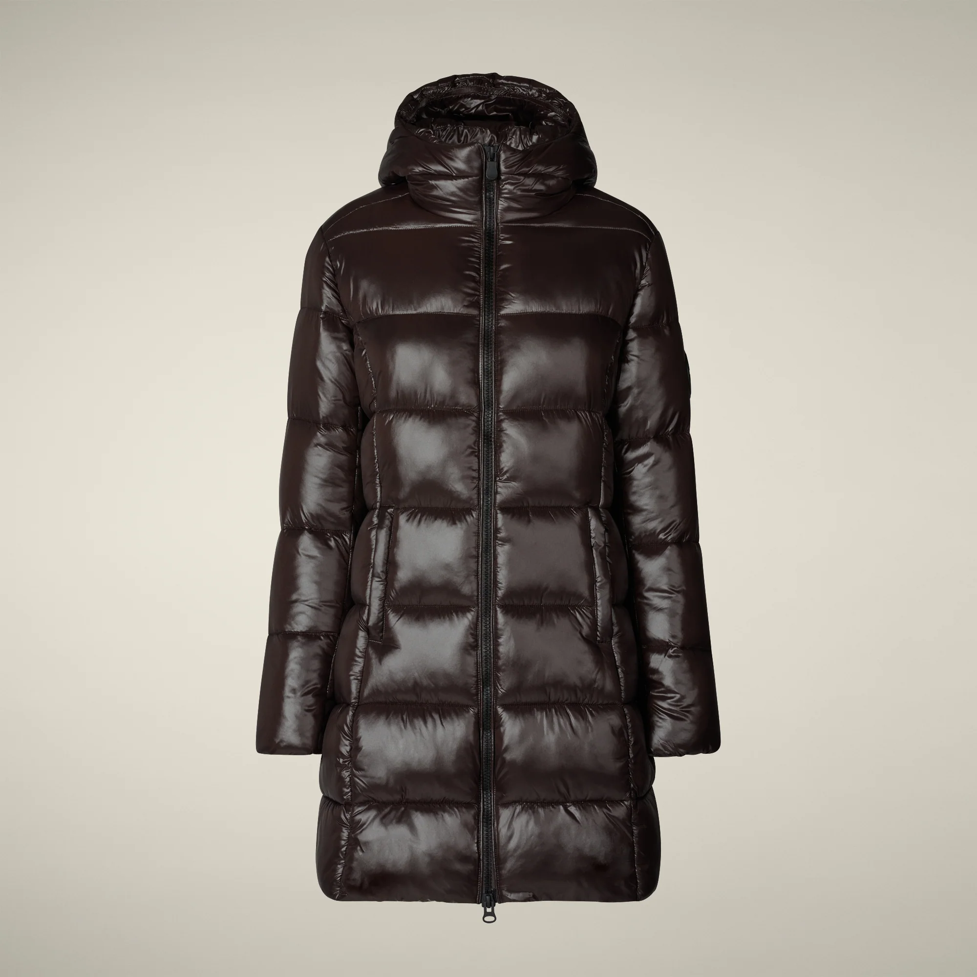 Women's Animal free puffer Coat ines in brown black