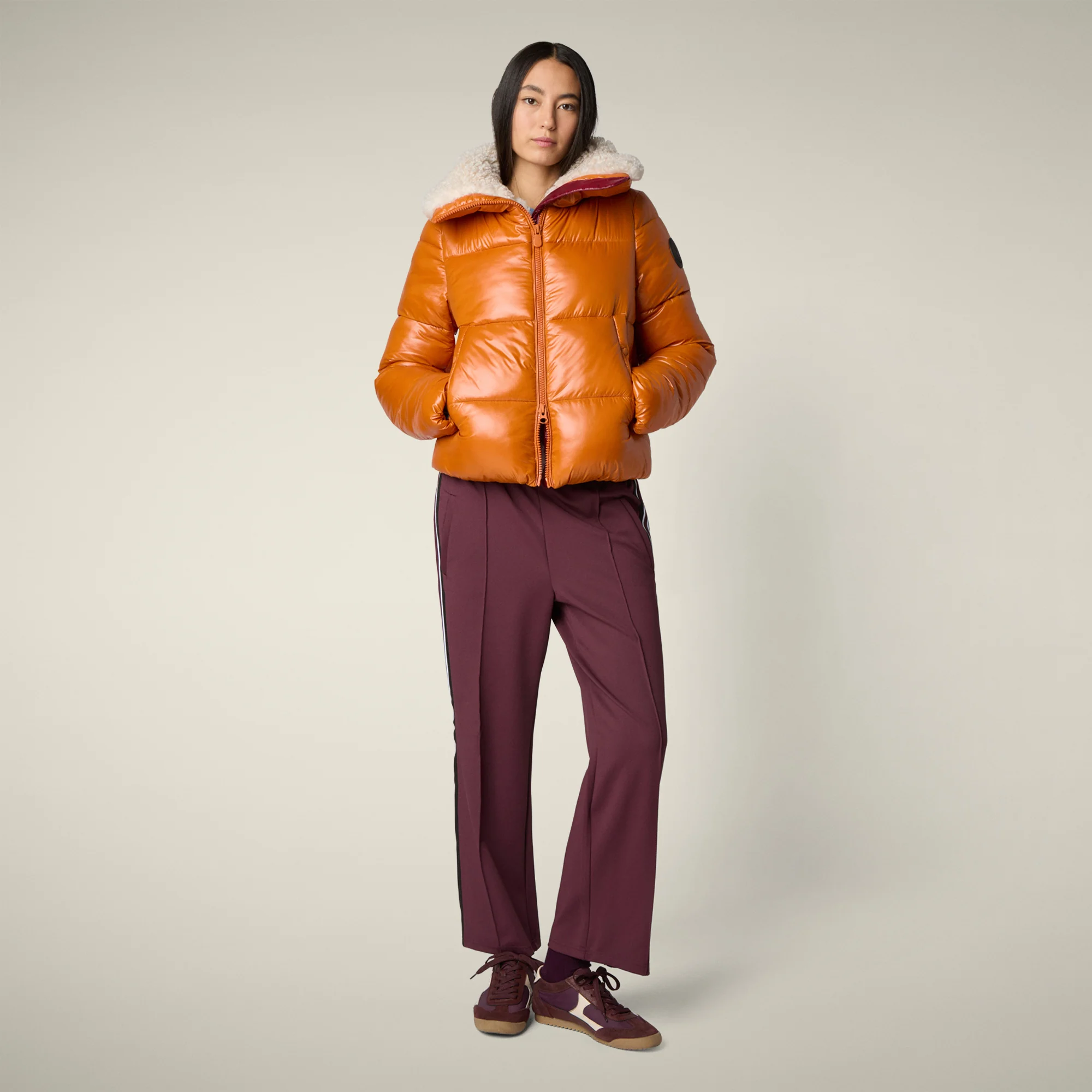 Women's Animal free puffer jacket Moma in fox brown
