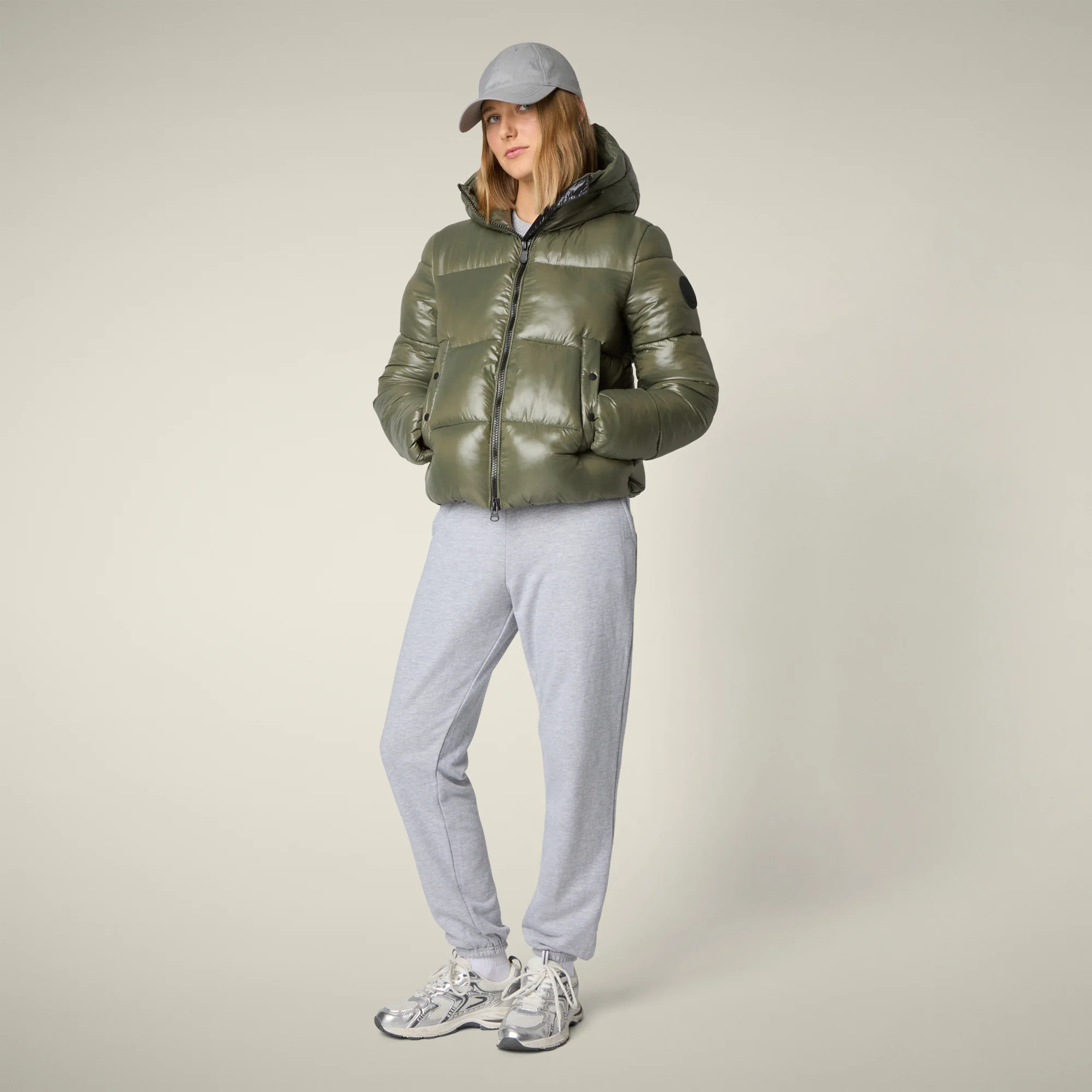 Women's Animal free puffer Jacket Biddy in Laurel Green