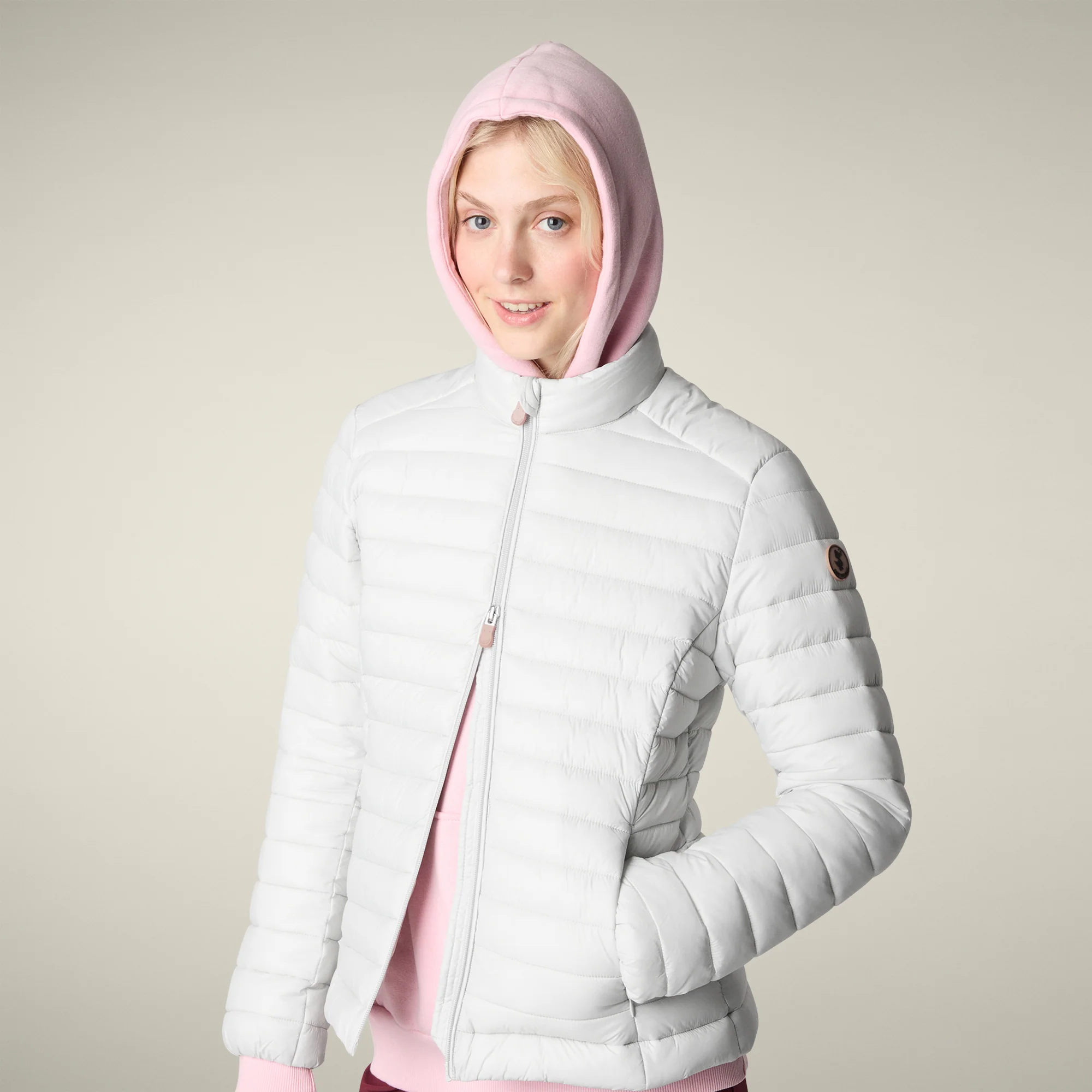 Women's Animal free puffer Jacket Carly in Frozen Grey