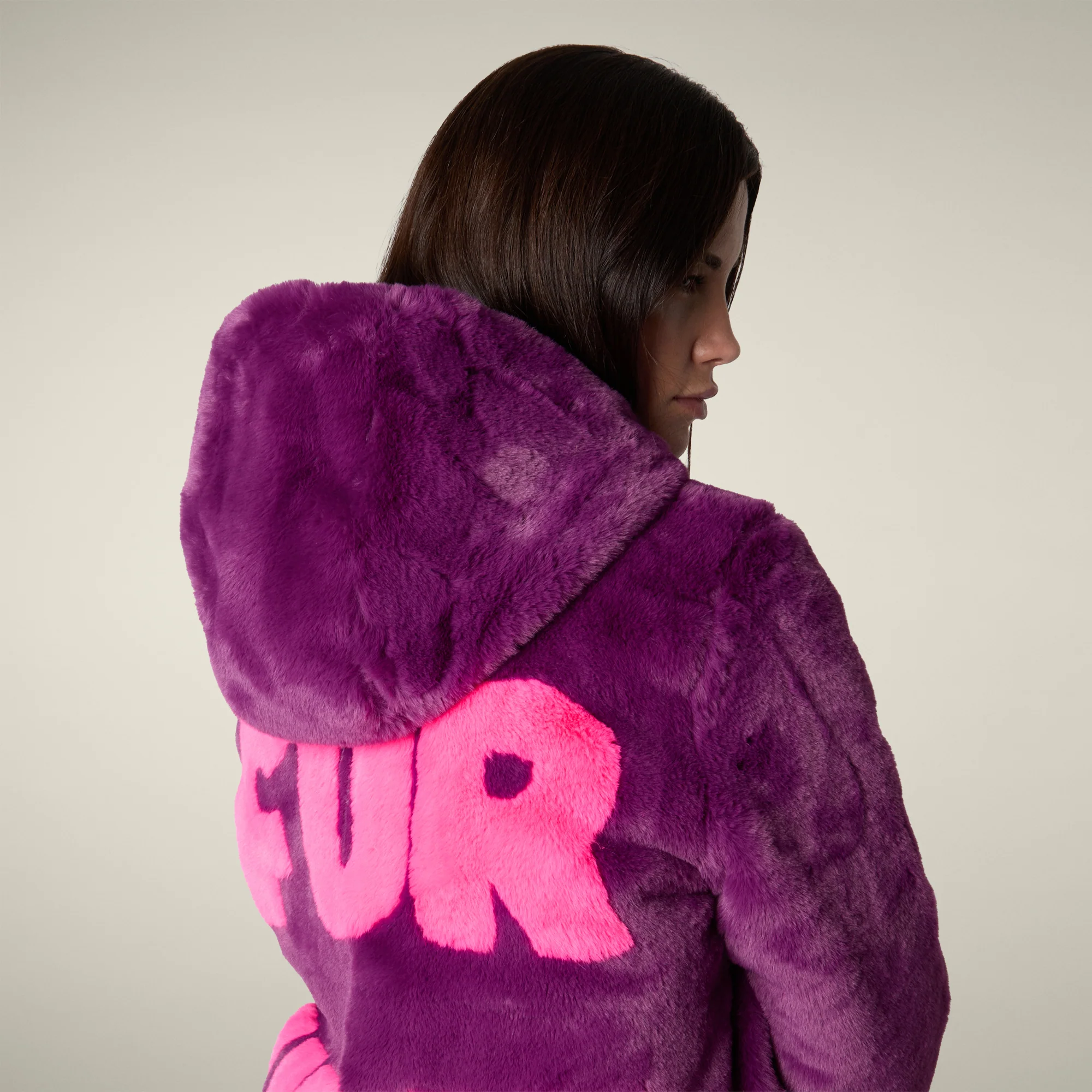 Women's FAUX FUR Reversible jacket Hellen in Cyclamen Violet