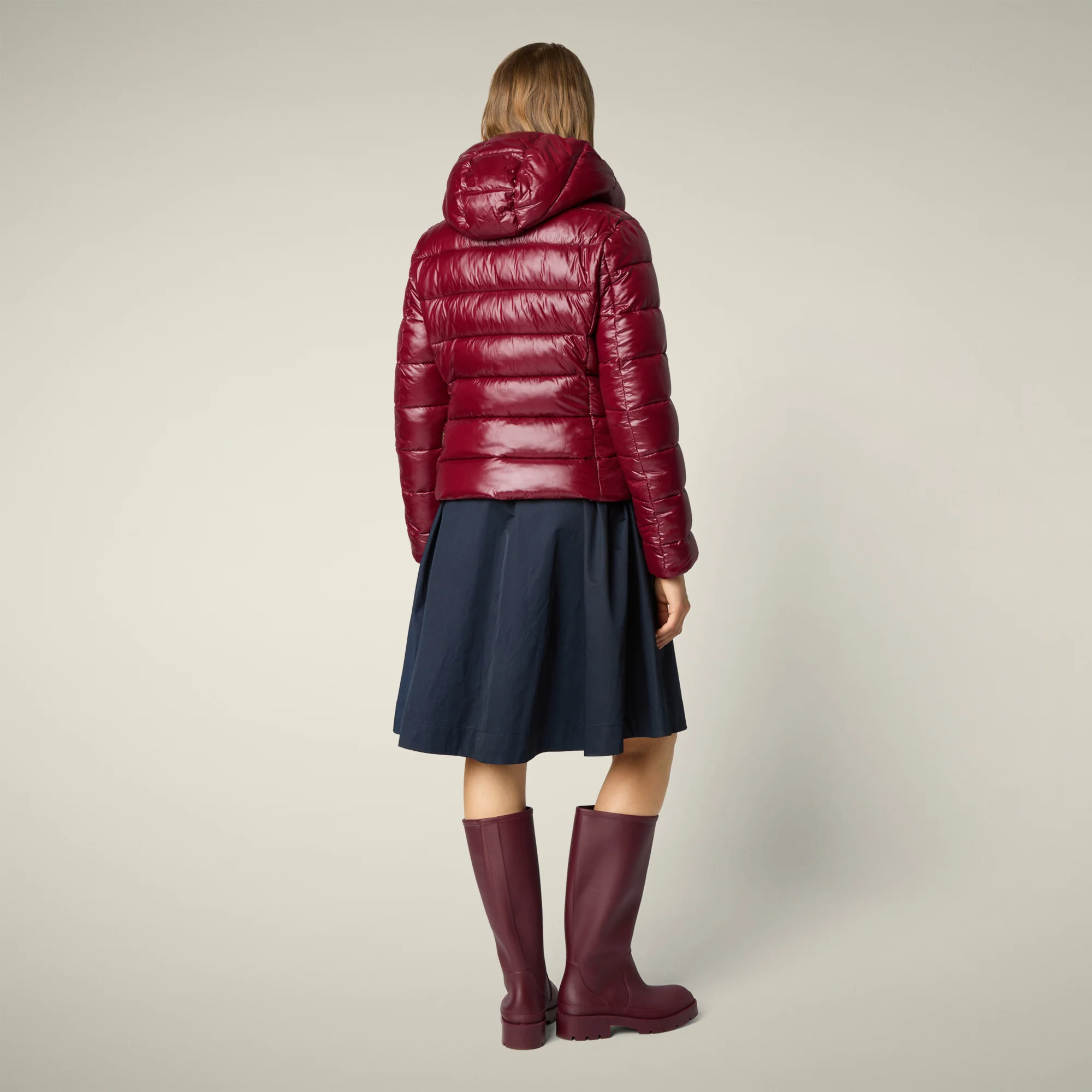 Women's Animal free puffer Jacket Cosmary in Wine Red