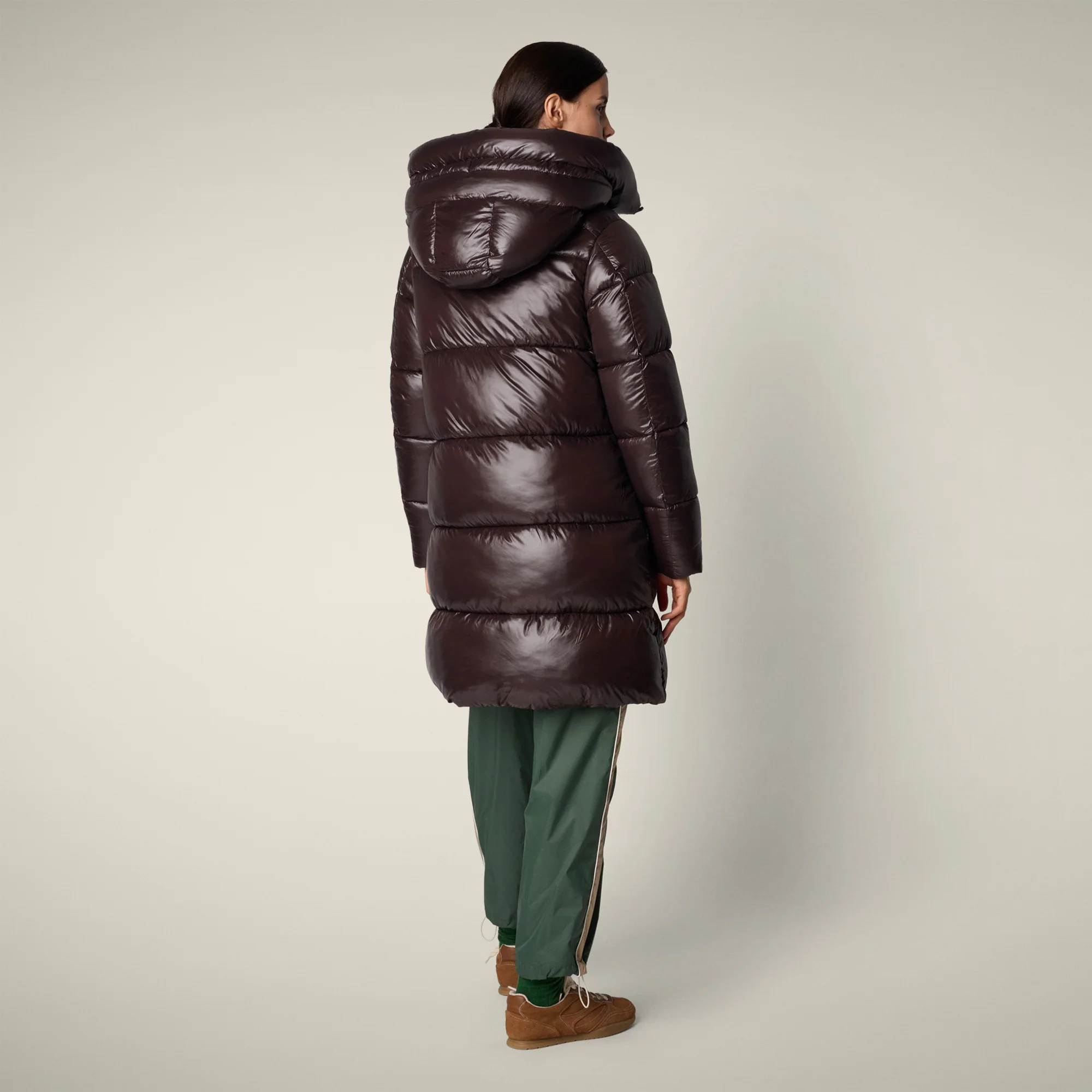 Women's Animal free puffer Coat bella in brown black