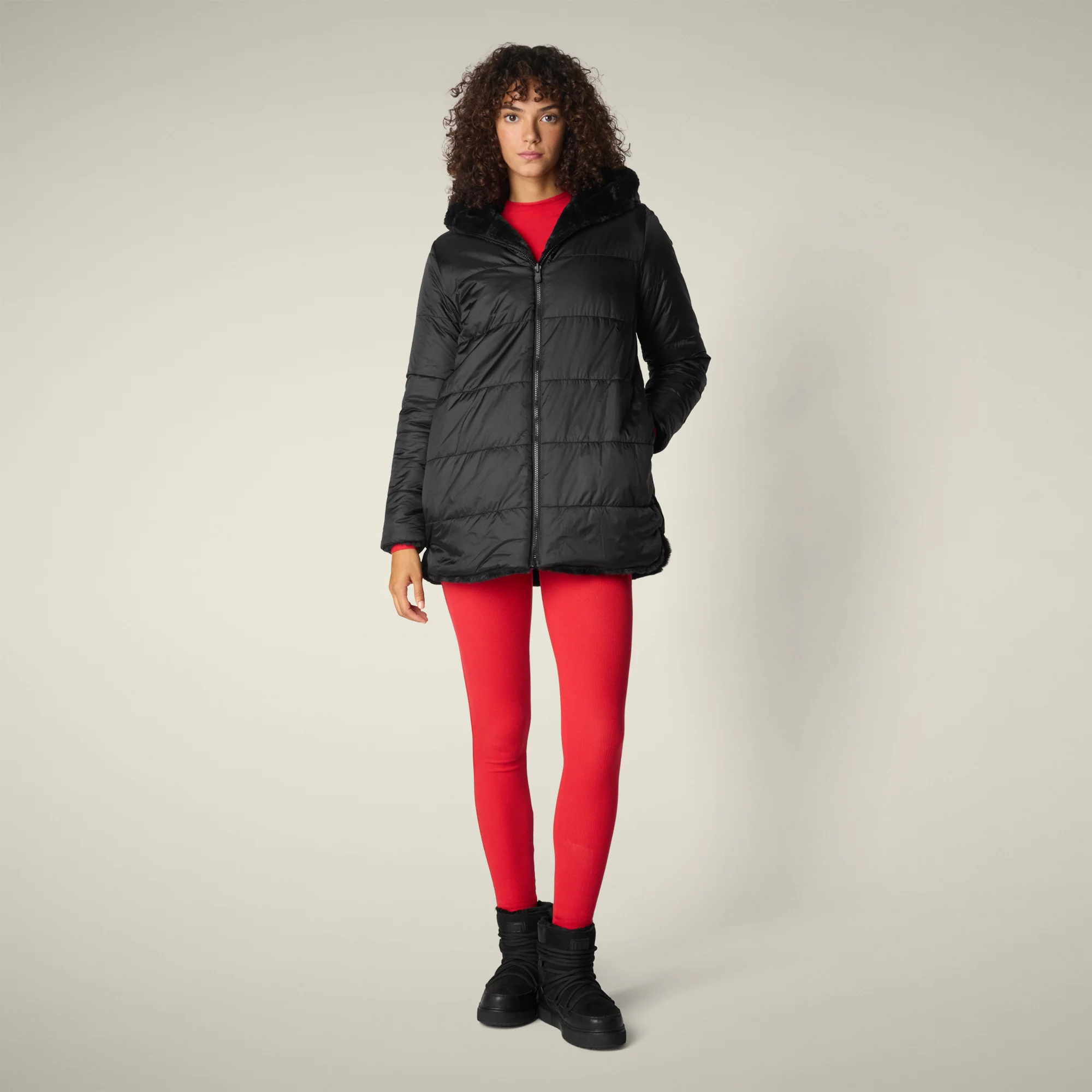 Women's Reversible Faux Fur JACKET Bridget in Black