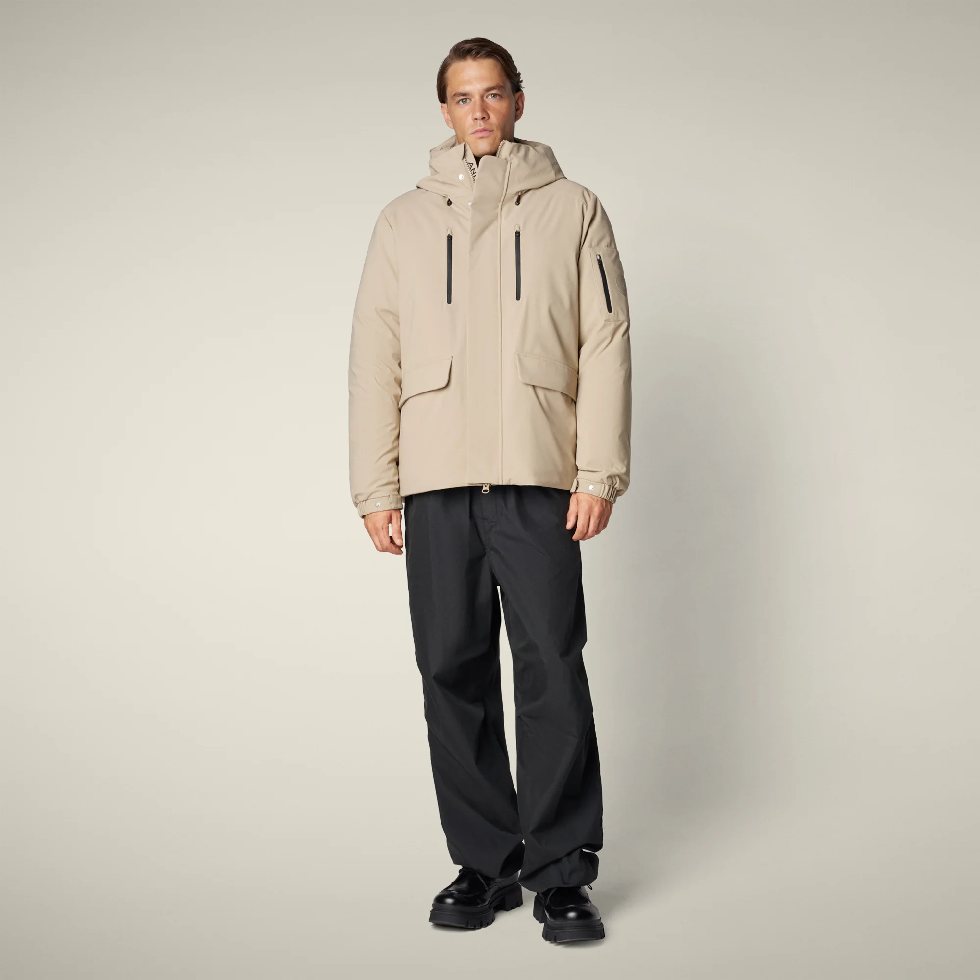 Men's parka hiram  in stone beige