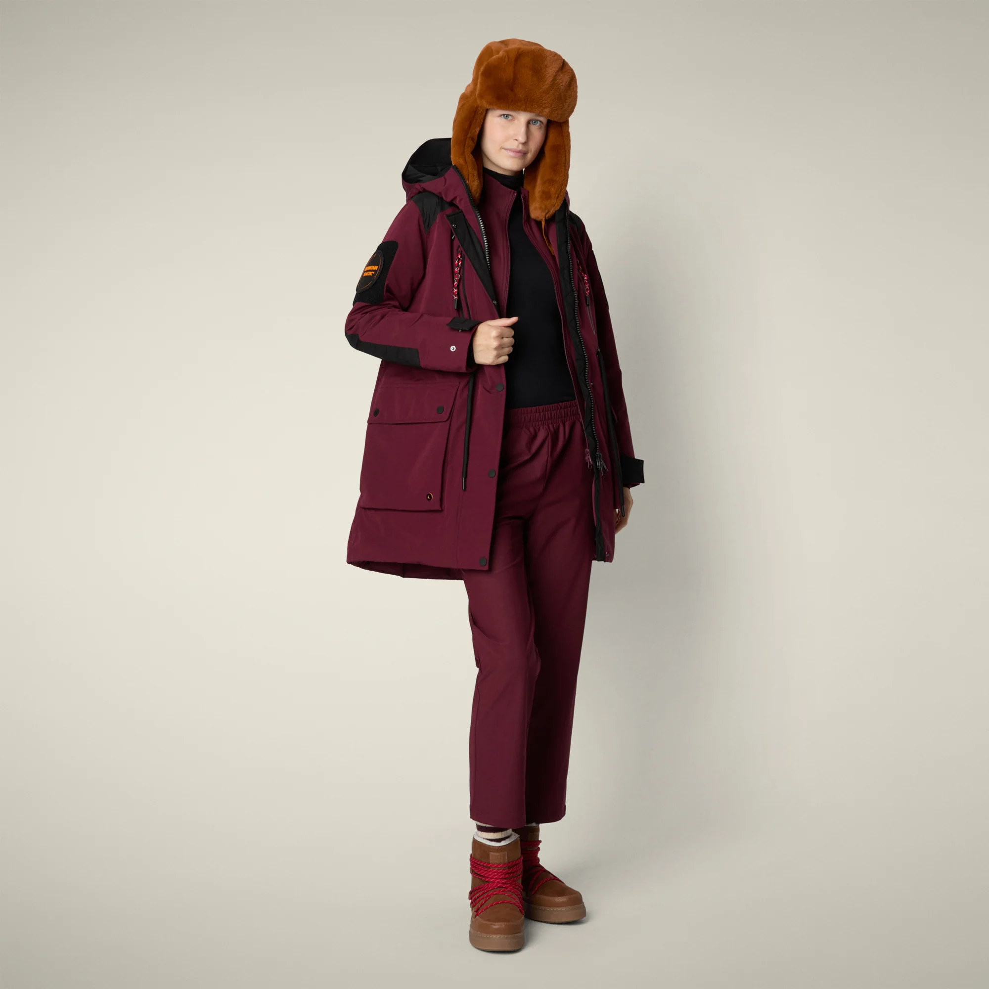 Women's Winter Parka Kamet in Wine Red
