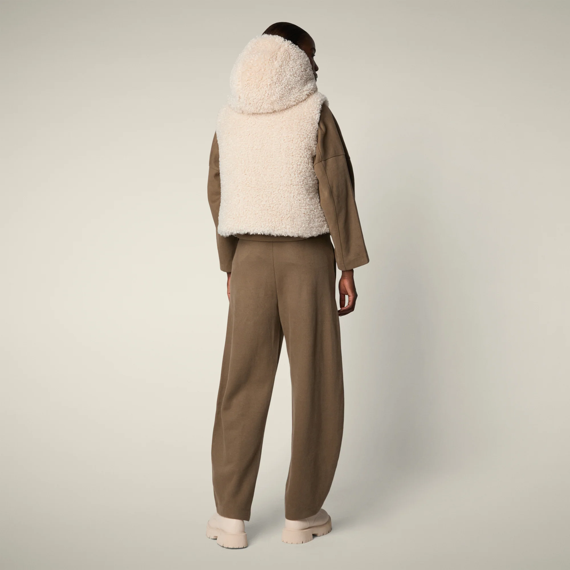 Women's faux fur Vest AYLA in Shore Beige