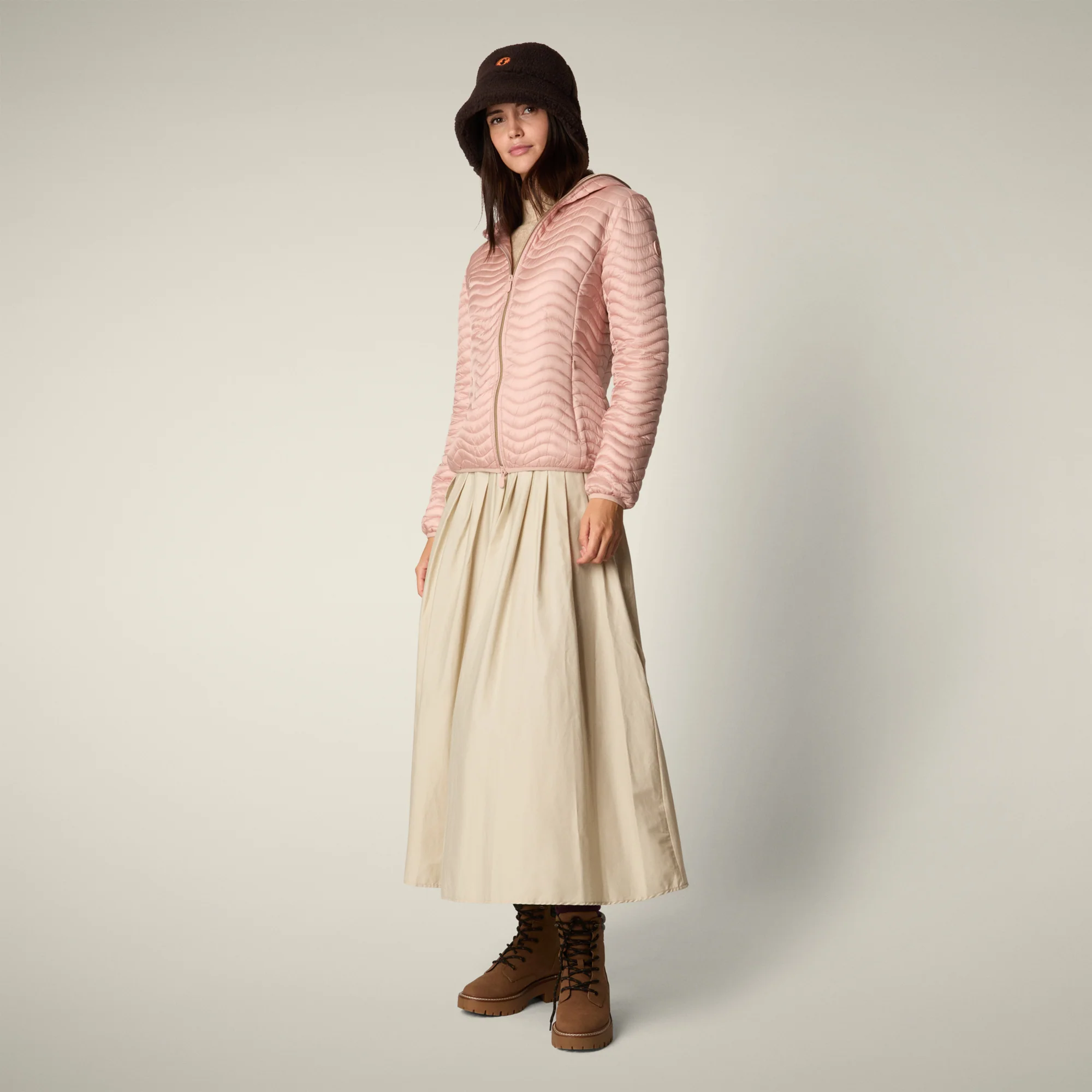 Women's Animal free puffer Jacket Melody in Baby Pink