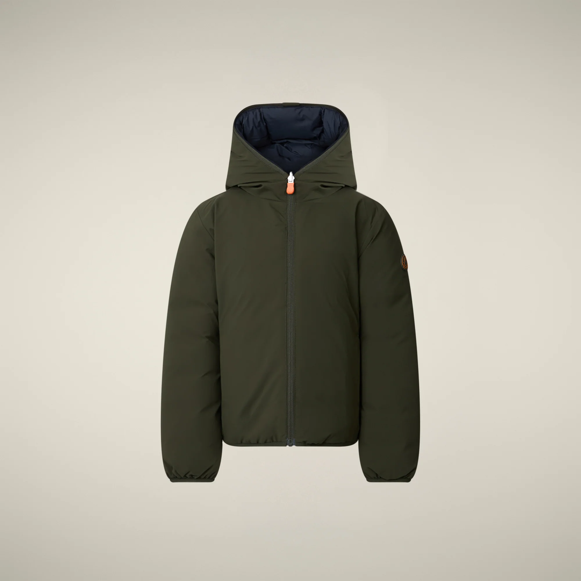 Boys' animal free Reversible  puffer Jacket Oliver in Land Green