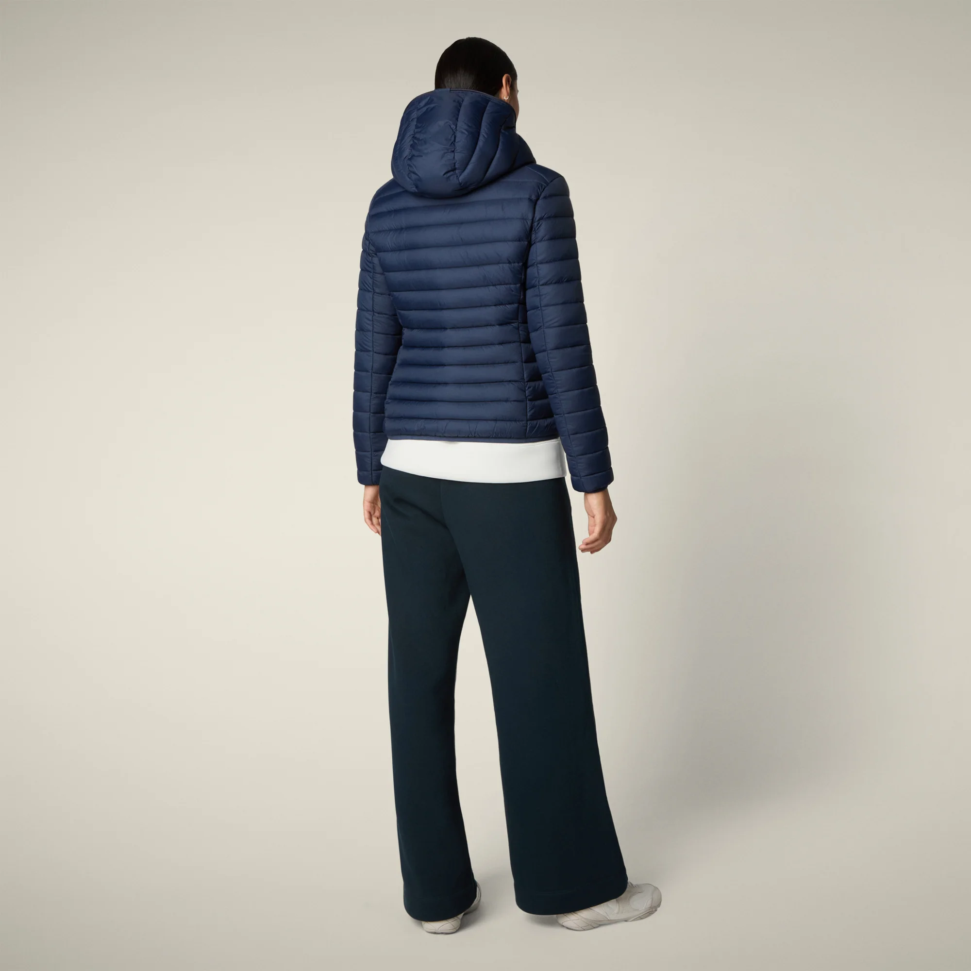 Women's Animal free puffer Jacket Daisy in Navy Blue