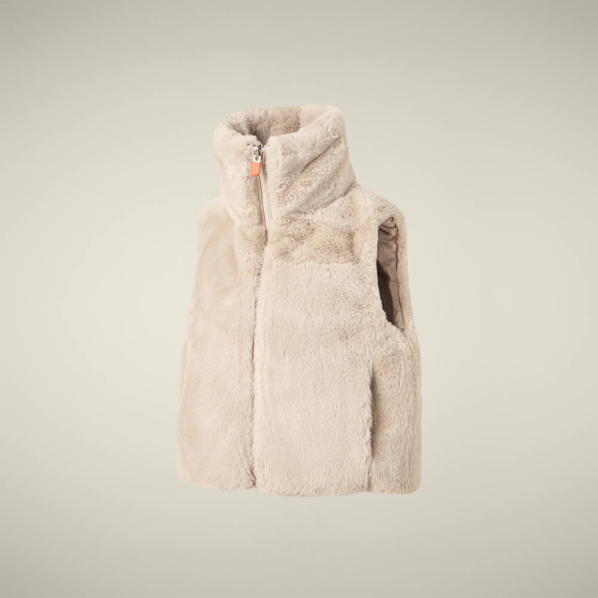 Girls' Reversible Faux Fur Vest Zenia in Rainy Beige