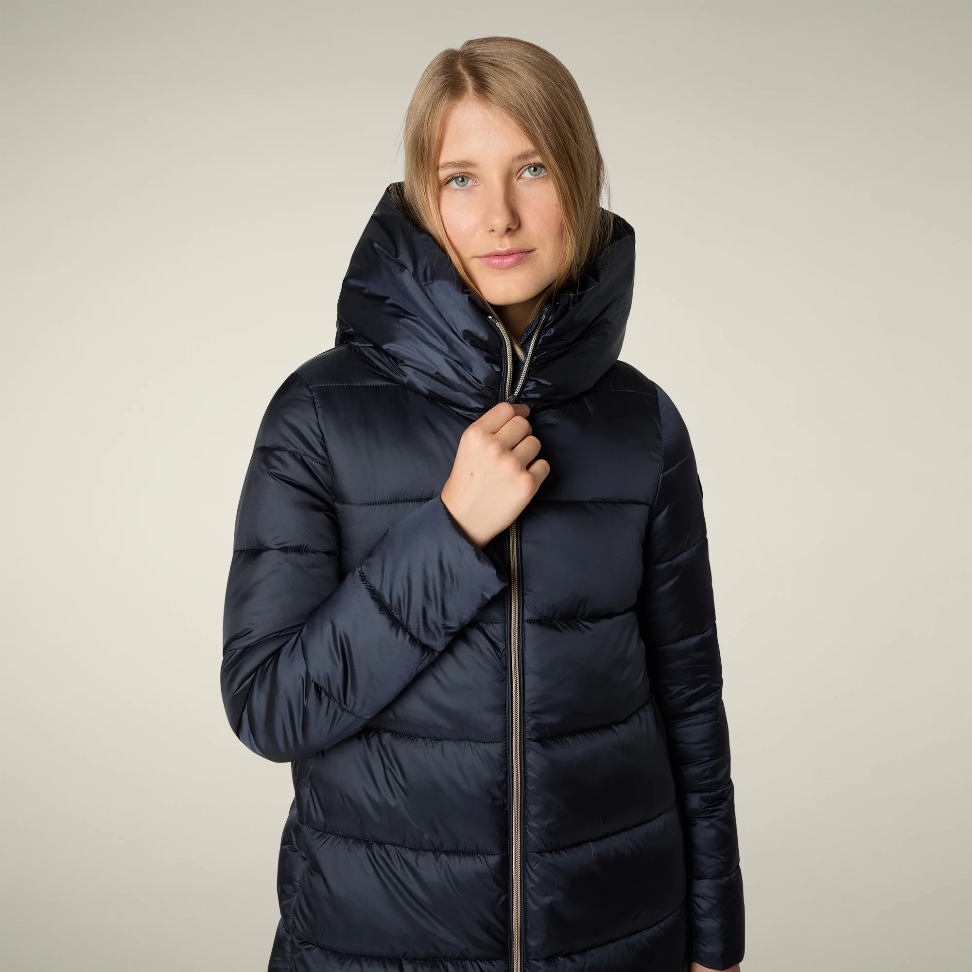Women's Animal free puffer Coat Lysa in blue black
