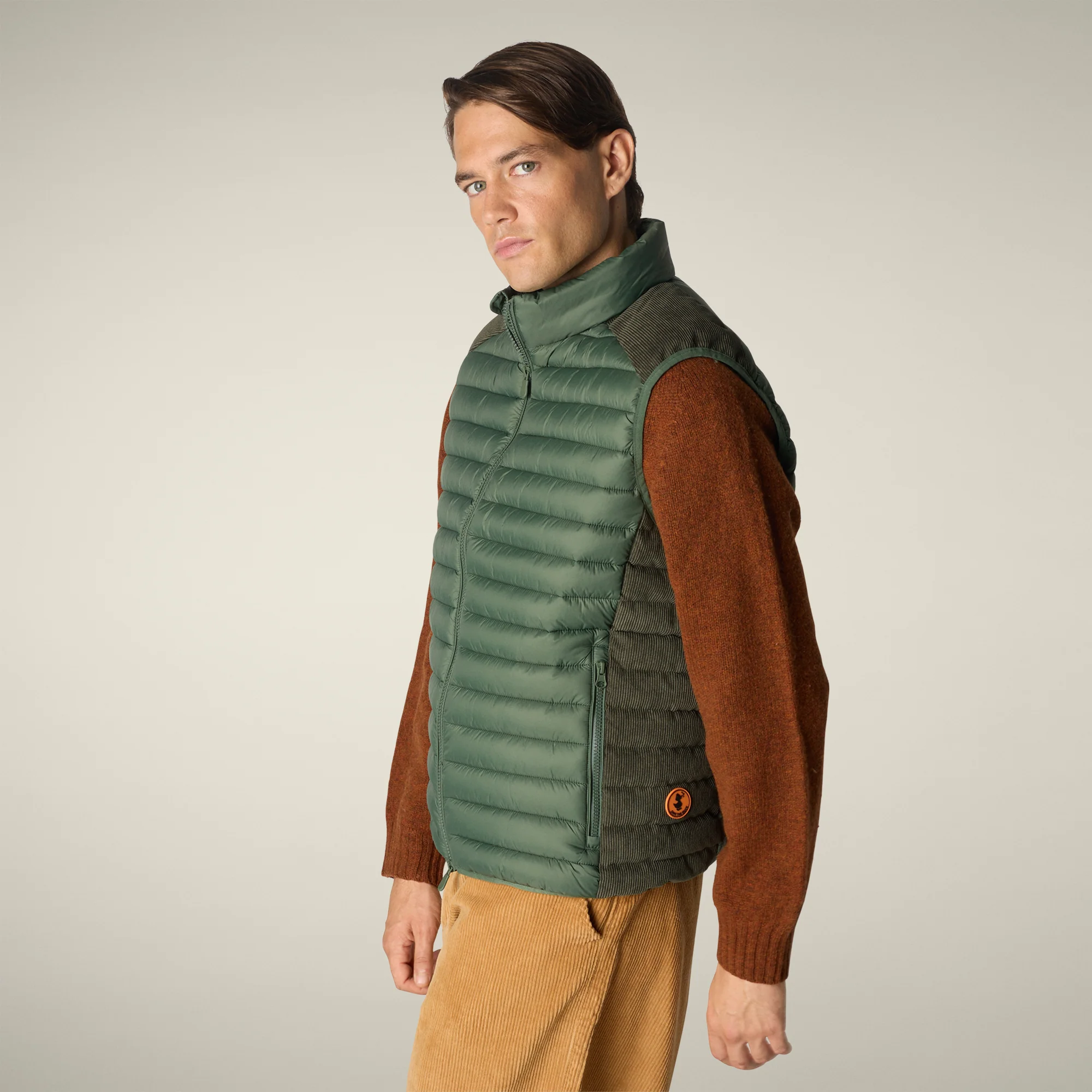 Men's Puffer Vest Cleon in Thyme Green