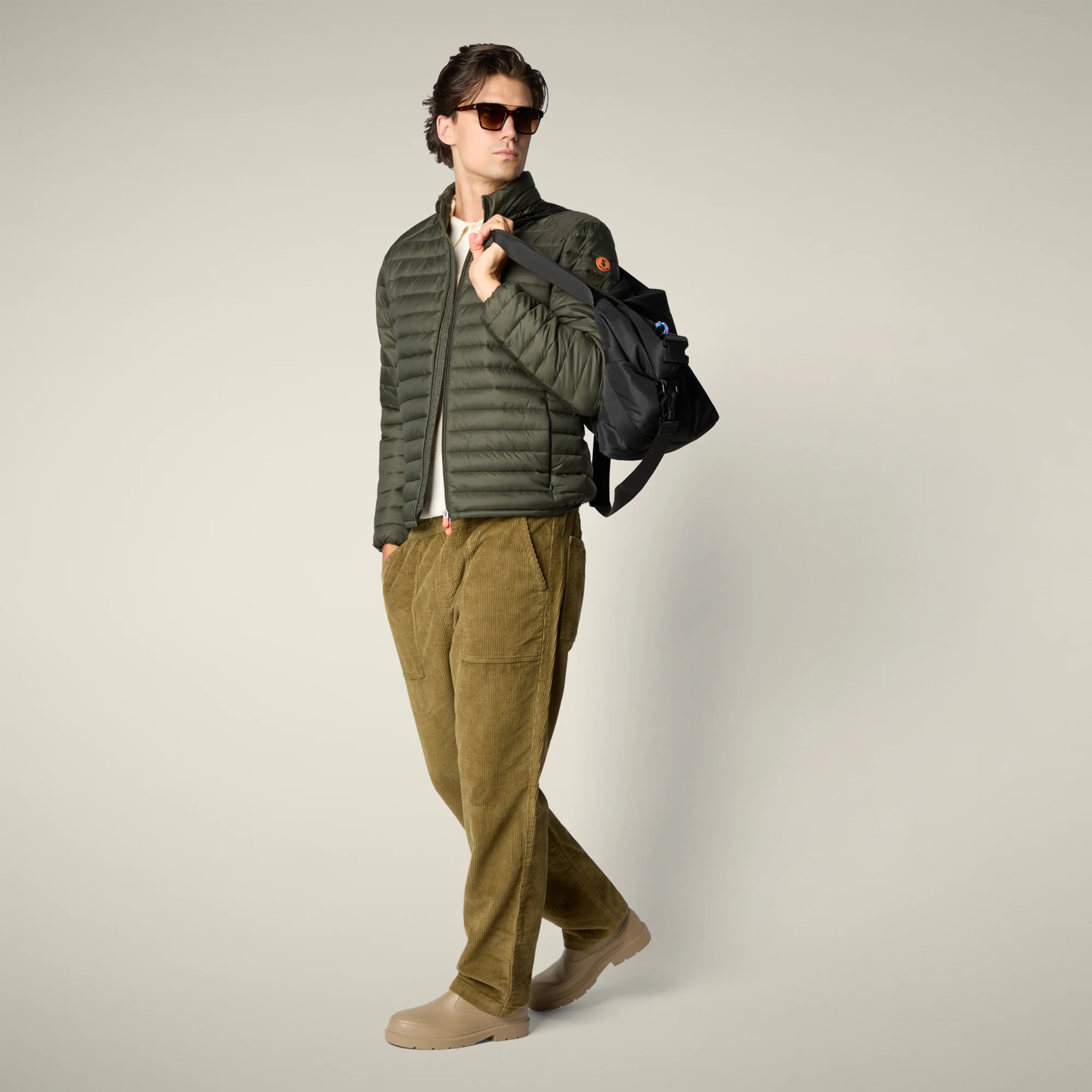 Men's Animal free puffer Jacket Alexander in Land Green