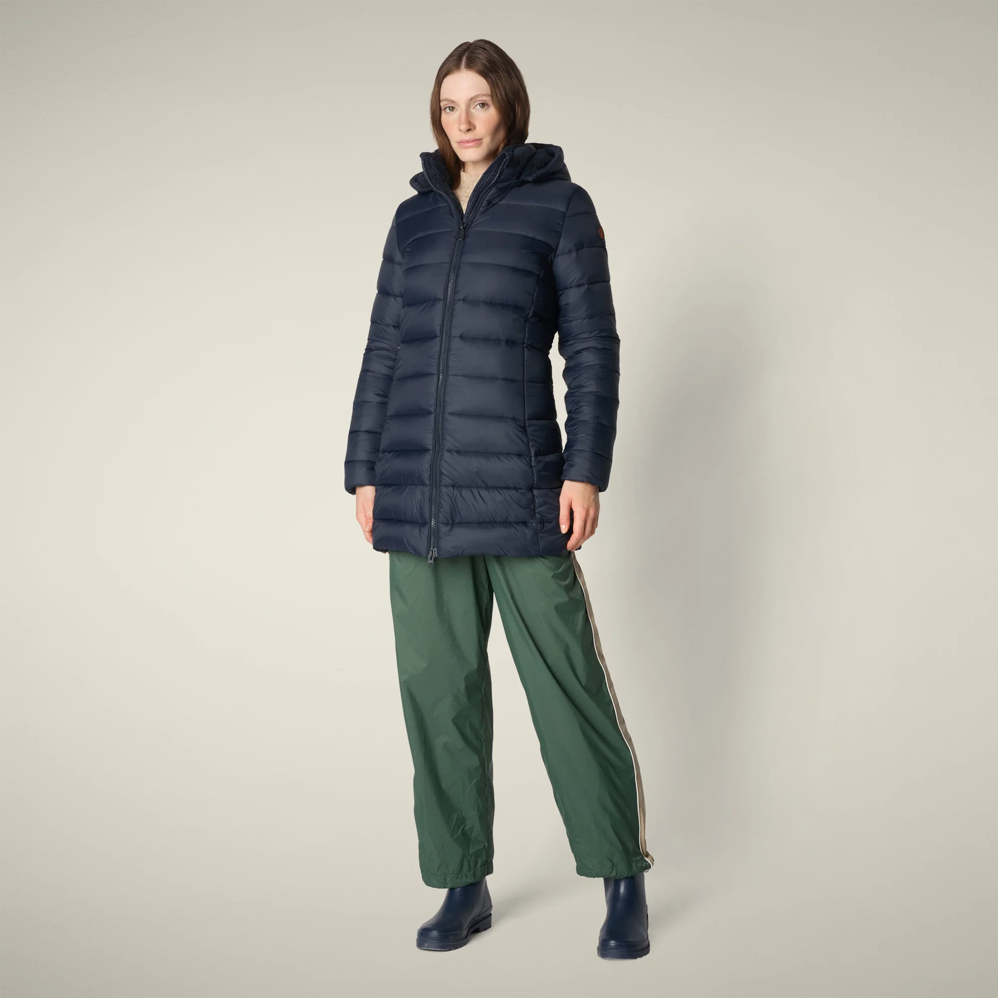 Women's Animal free puffer Coat joanne in blue black