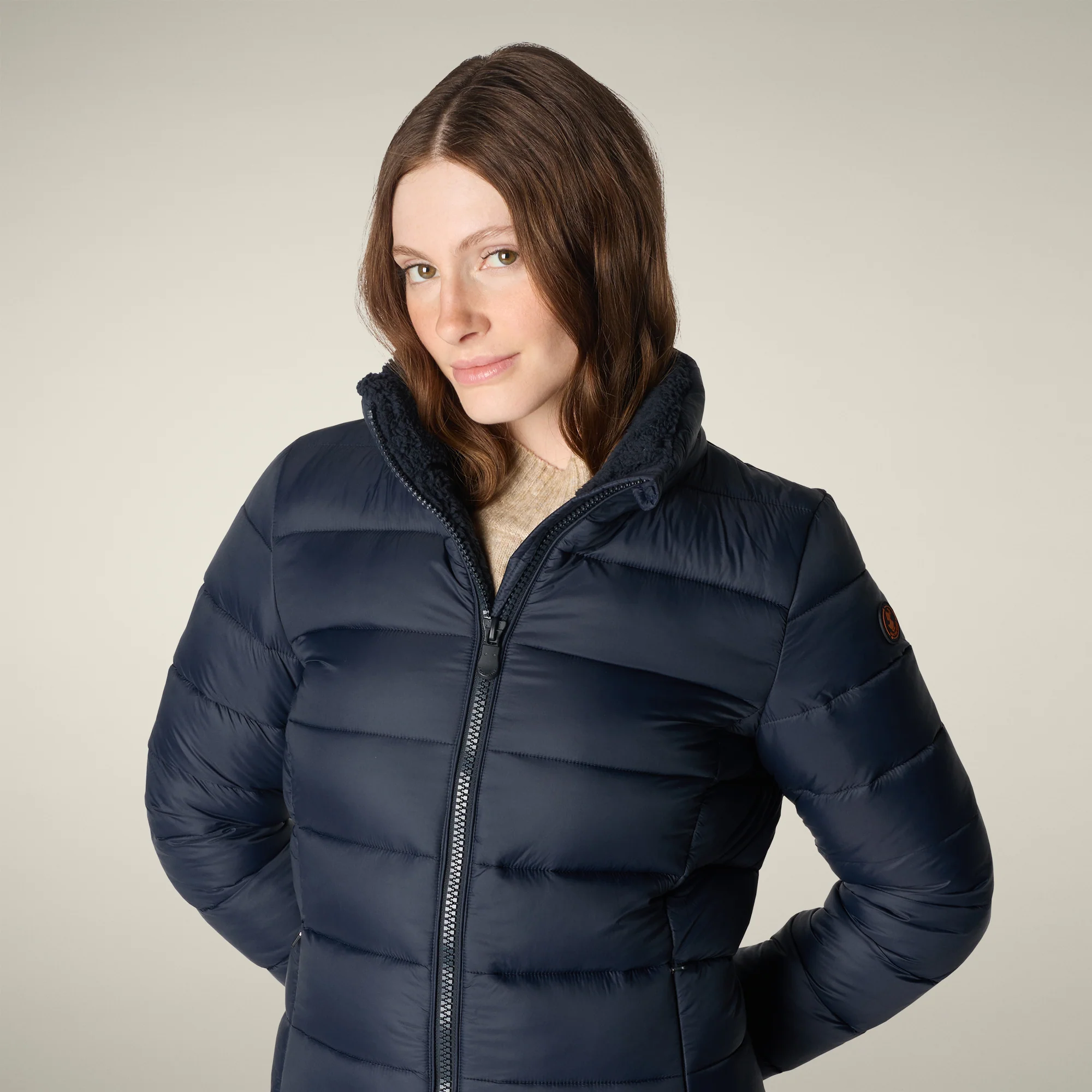 Women's Animal free puffer Coat joanne in blue black