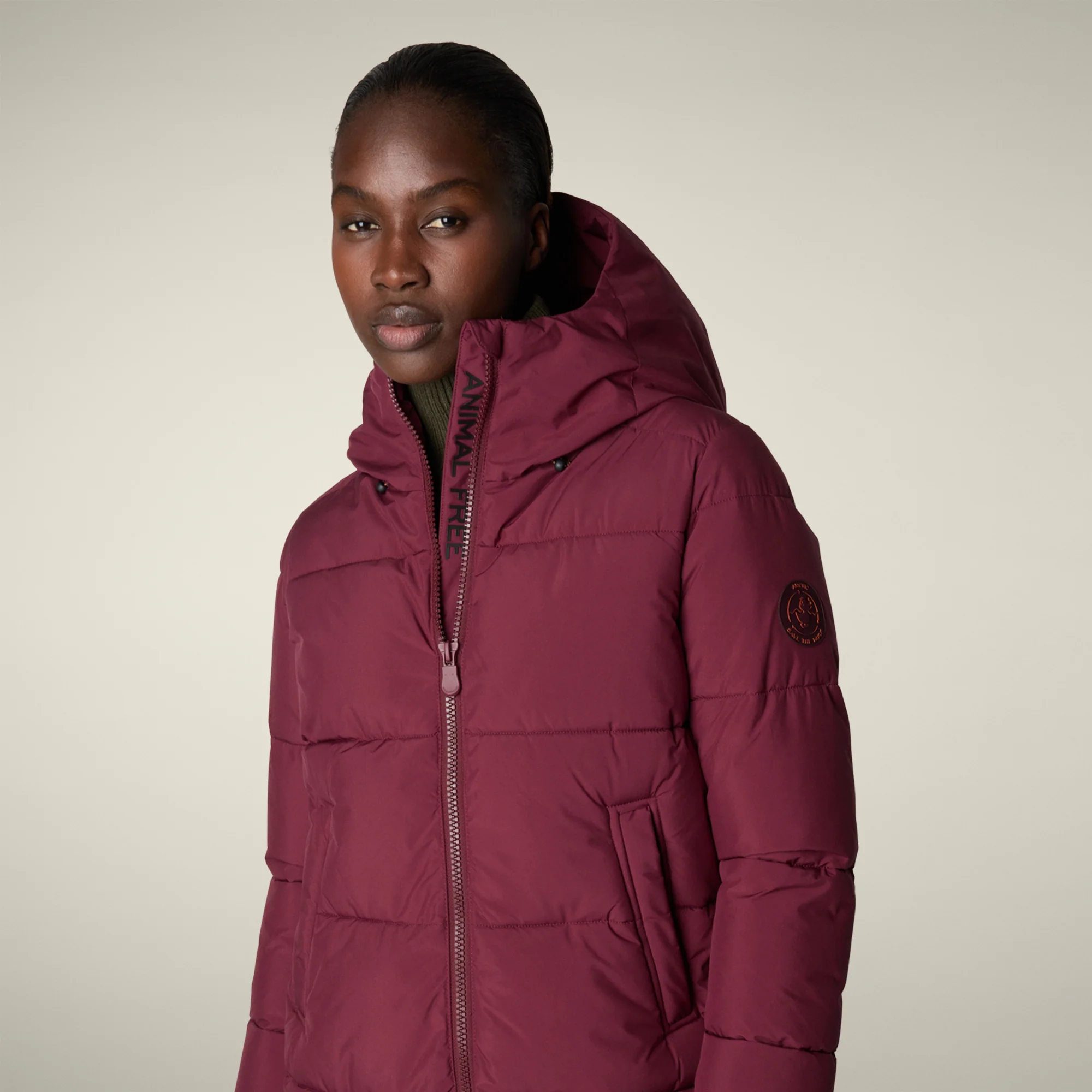 Women's parka missy  in wine red