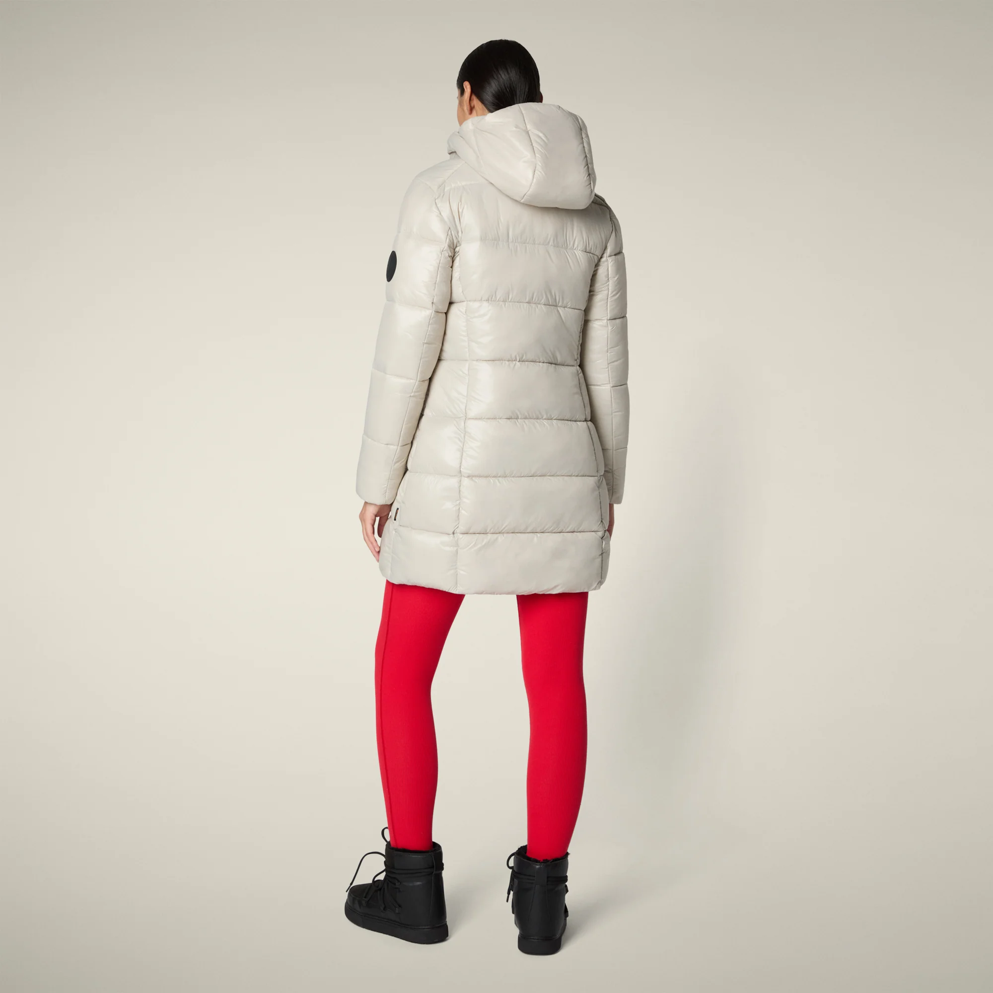 Women's Animal free puffer Coat ines in rainy beige