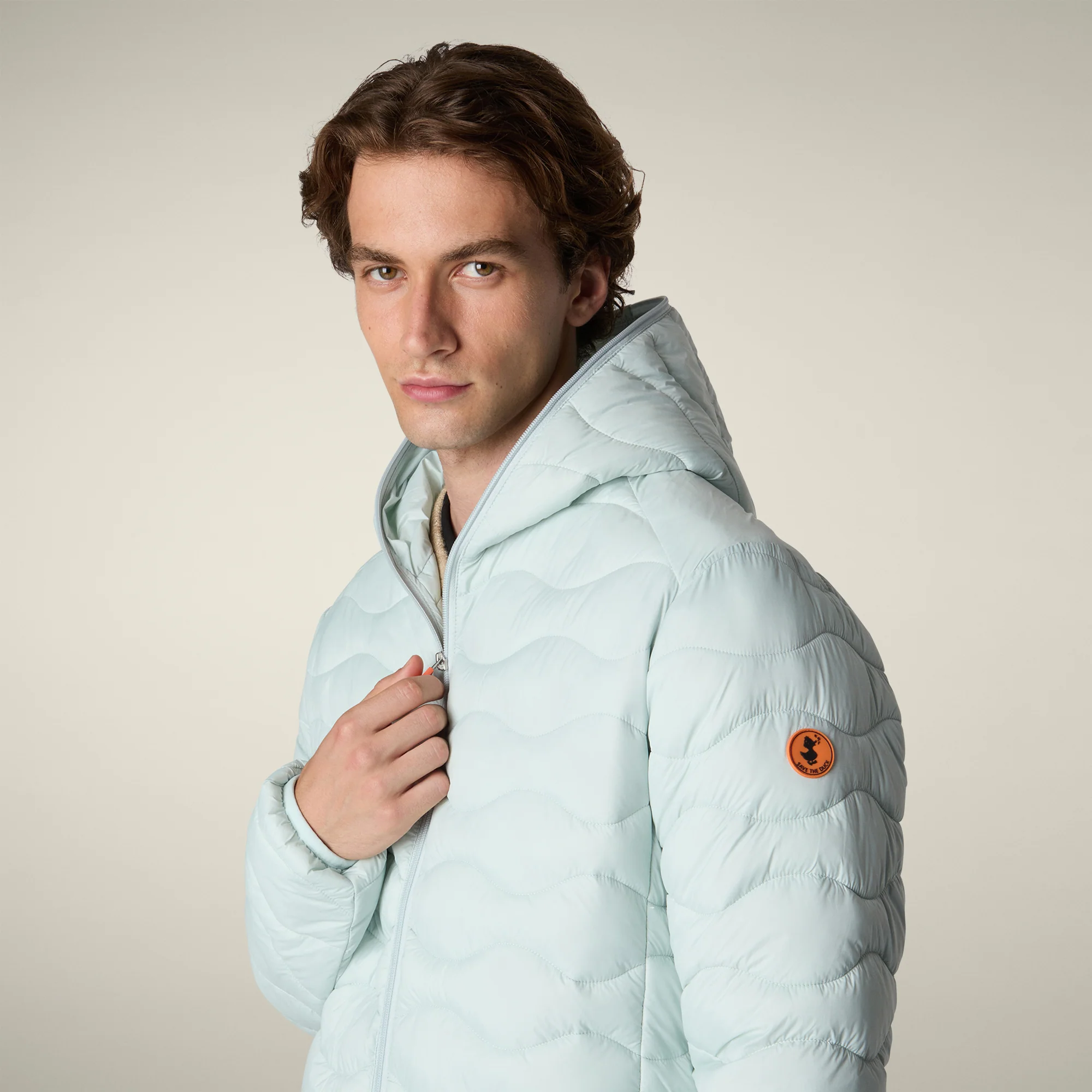 Men's animal free puffer jacket Reef in glacier blue