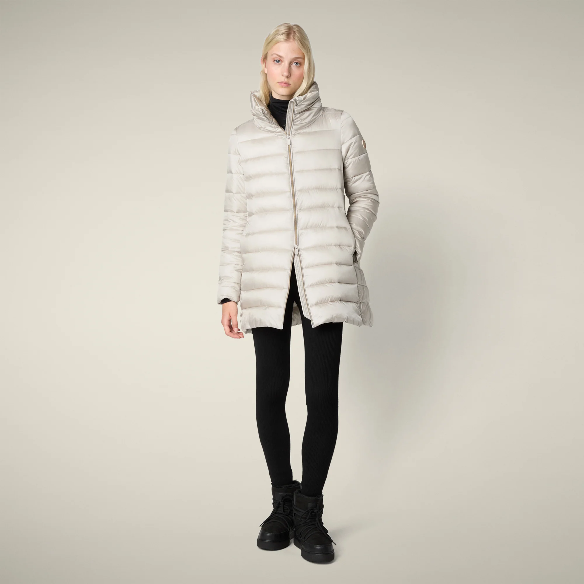 Women's Animal free puffer Jacket Lydia in Rainy Beige