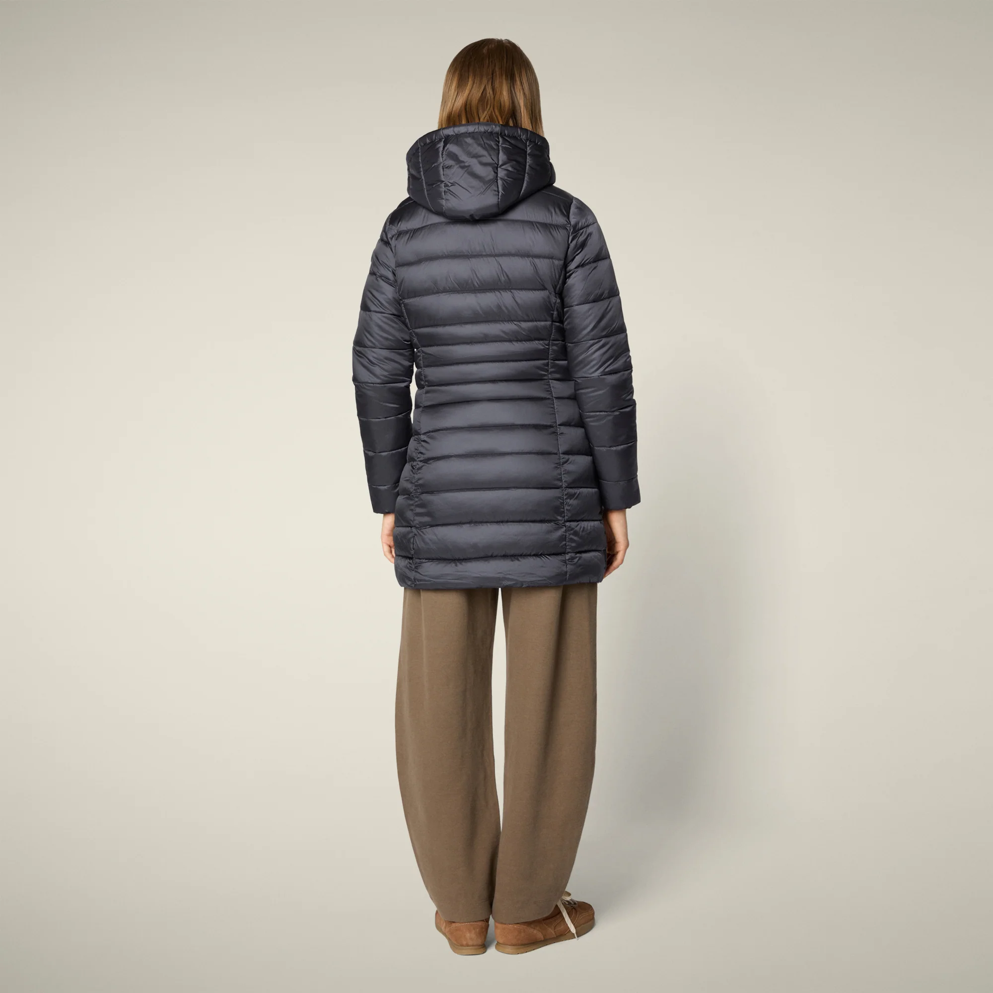 Women's Animal free puffer coat Reese in ebony grey