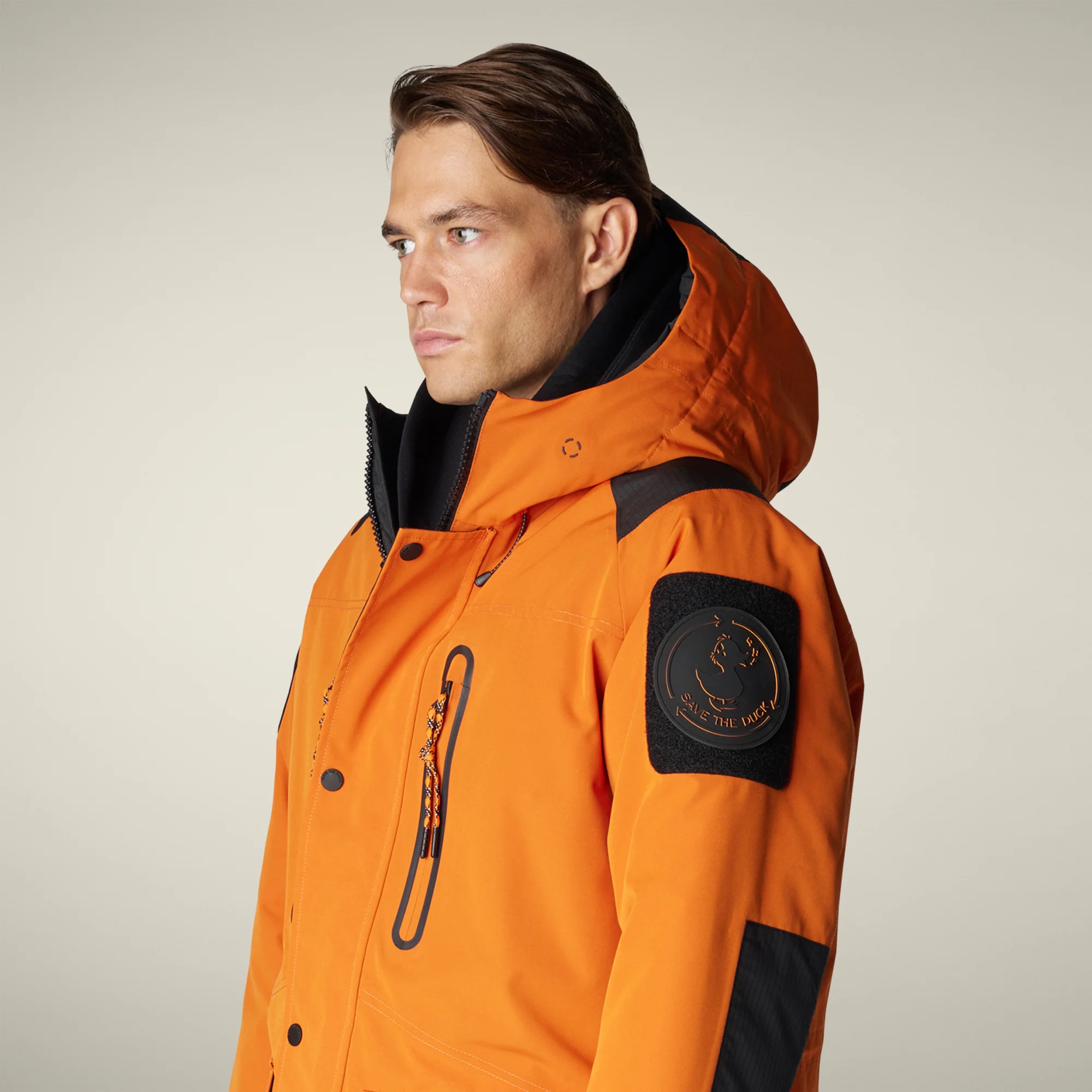 Men's Winter Parka Kailash in amber orange