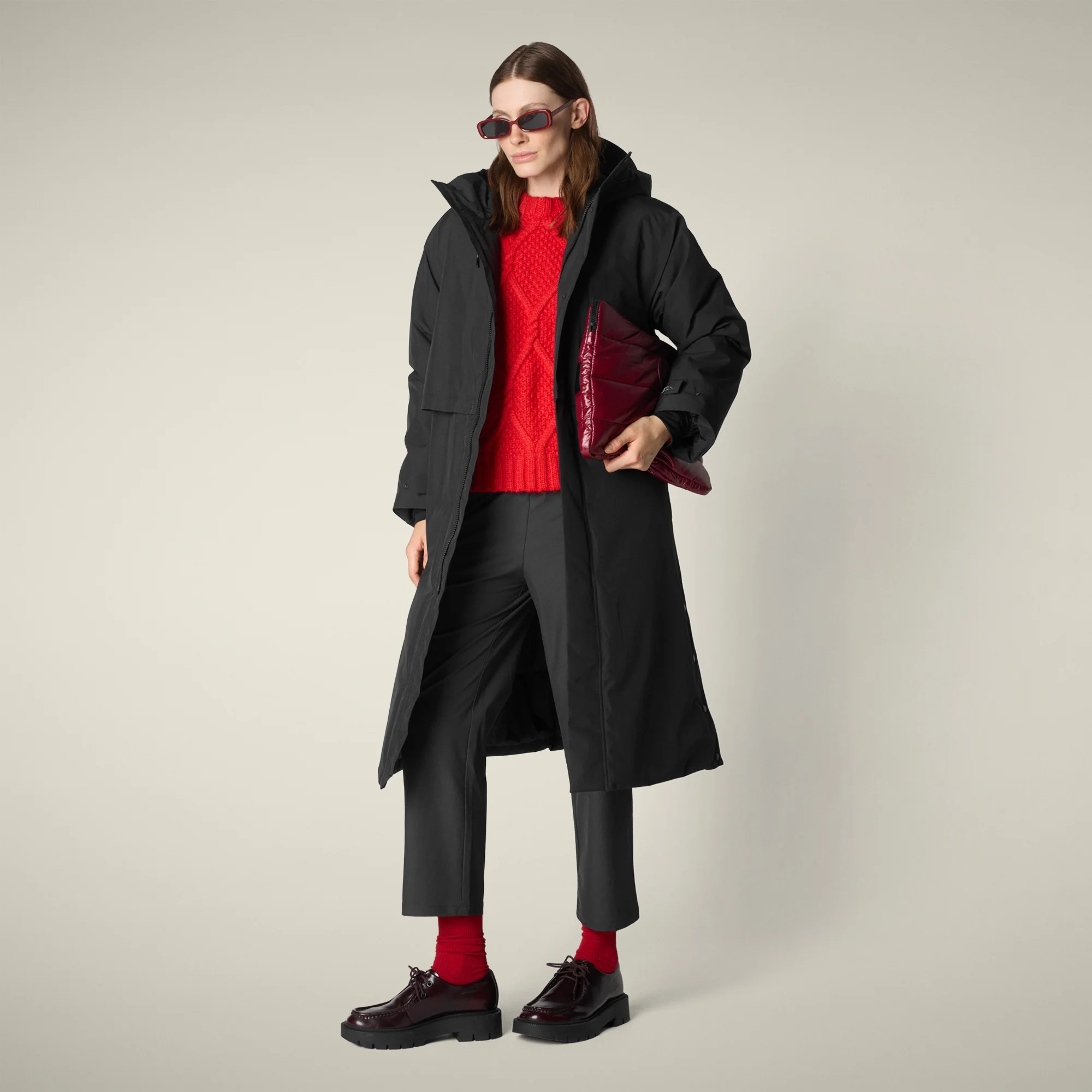 Women's Hooded Raincoat Pauline in Black