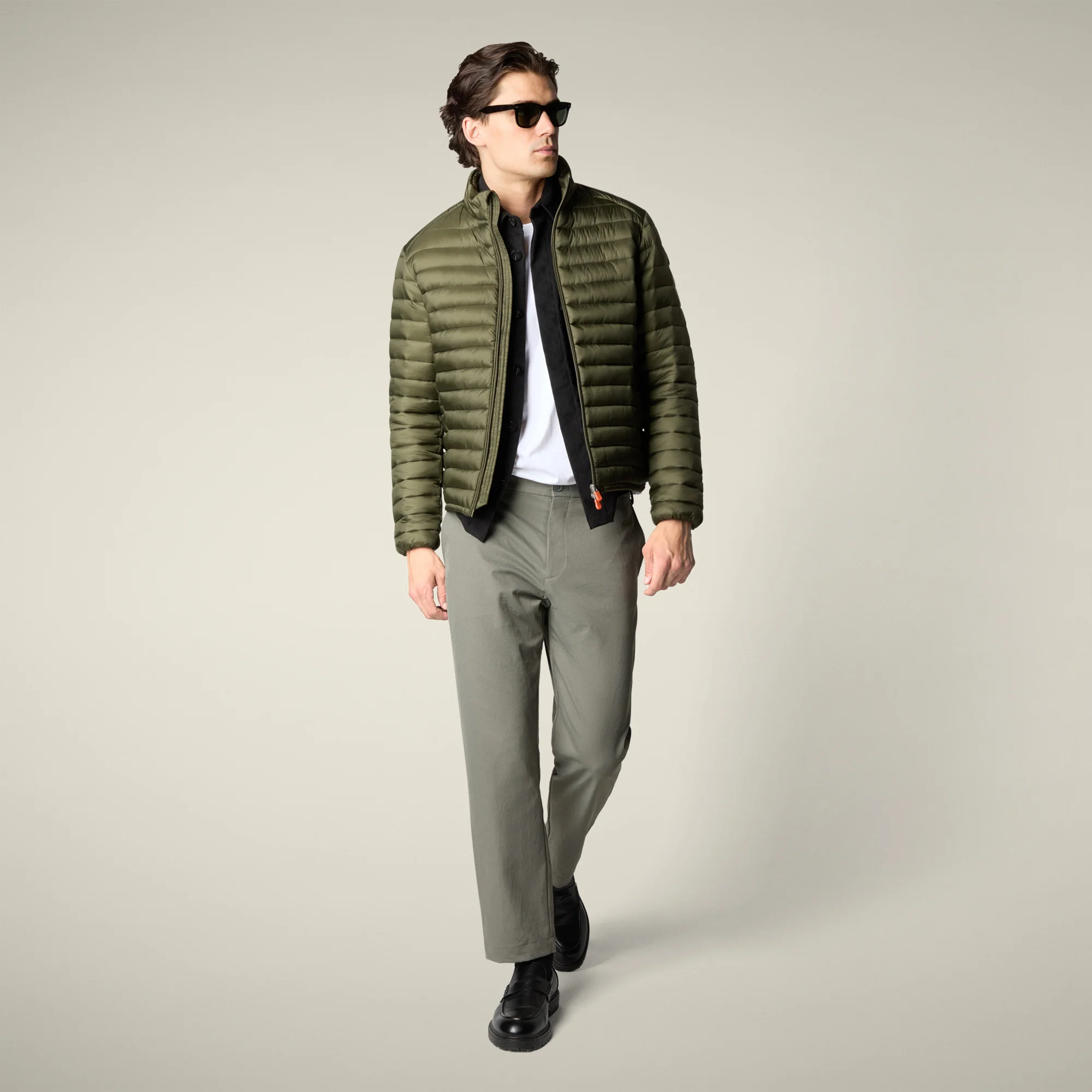 Men's Animal free puffer Jacket Cyrion in Dusty Olive