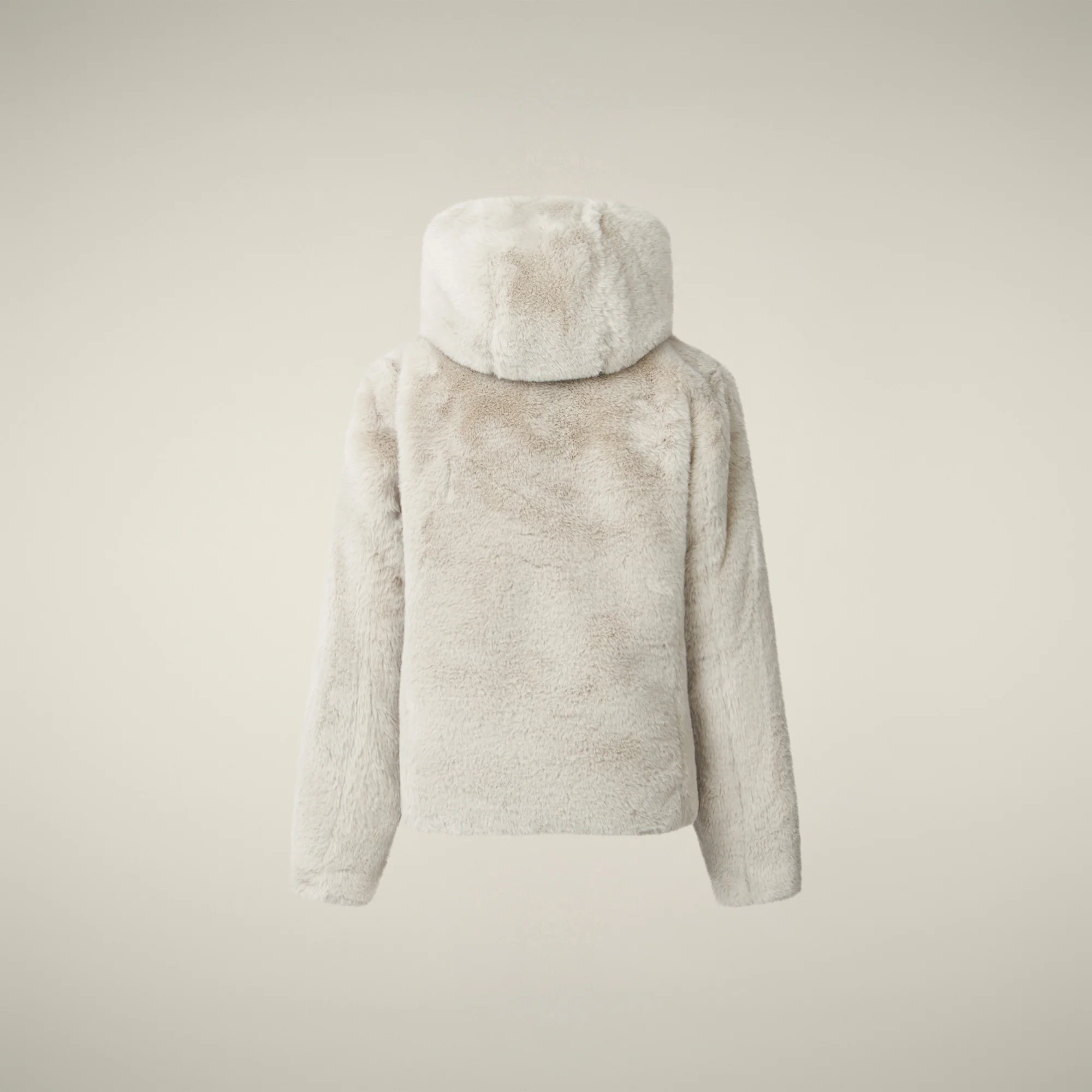 Girls' Reversible Faux Fur Jacket Chloe in Rainy Beige