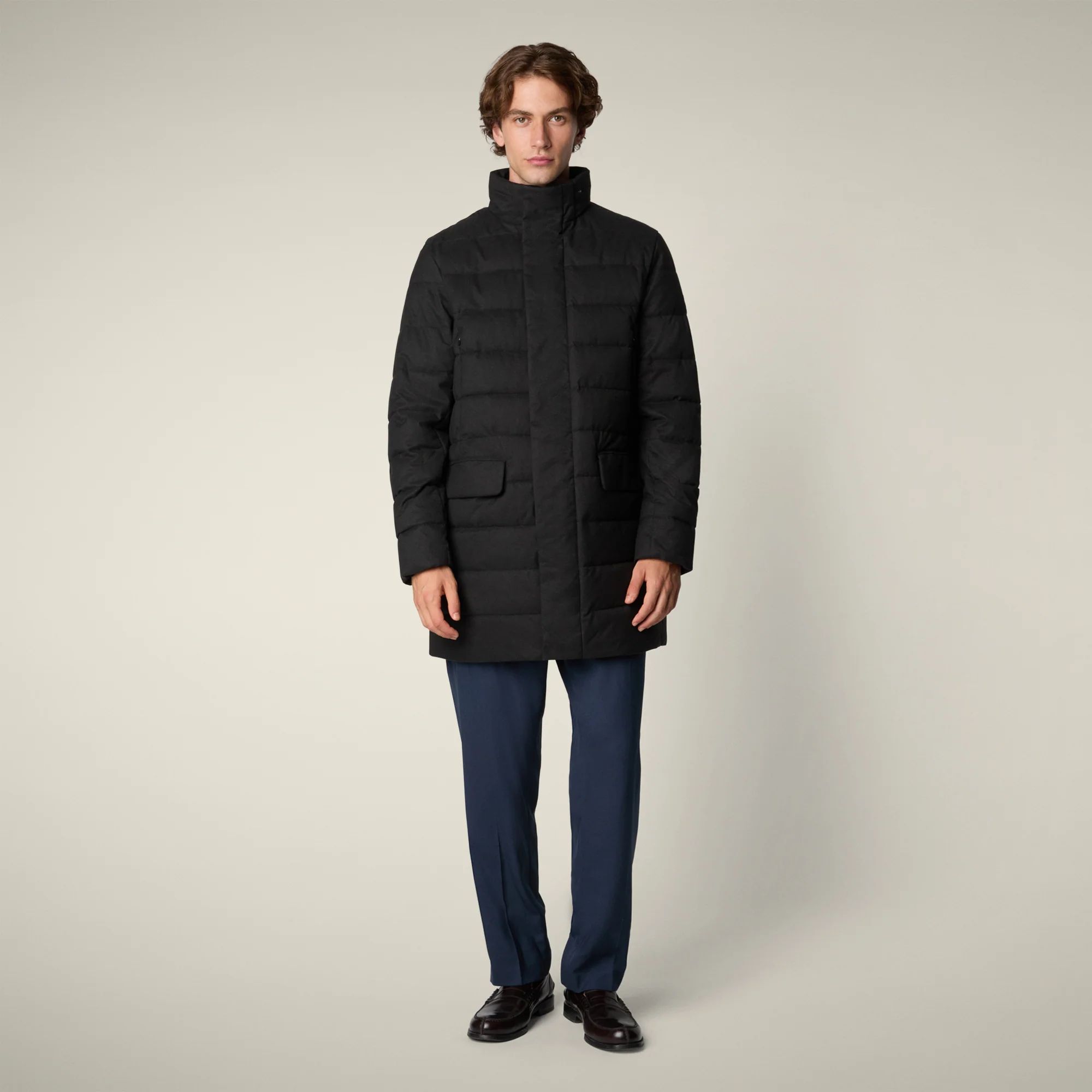 Men's animal free puffer gordon in black melange