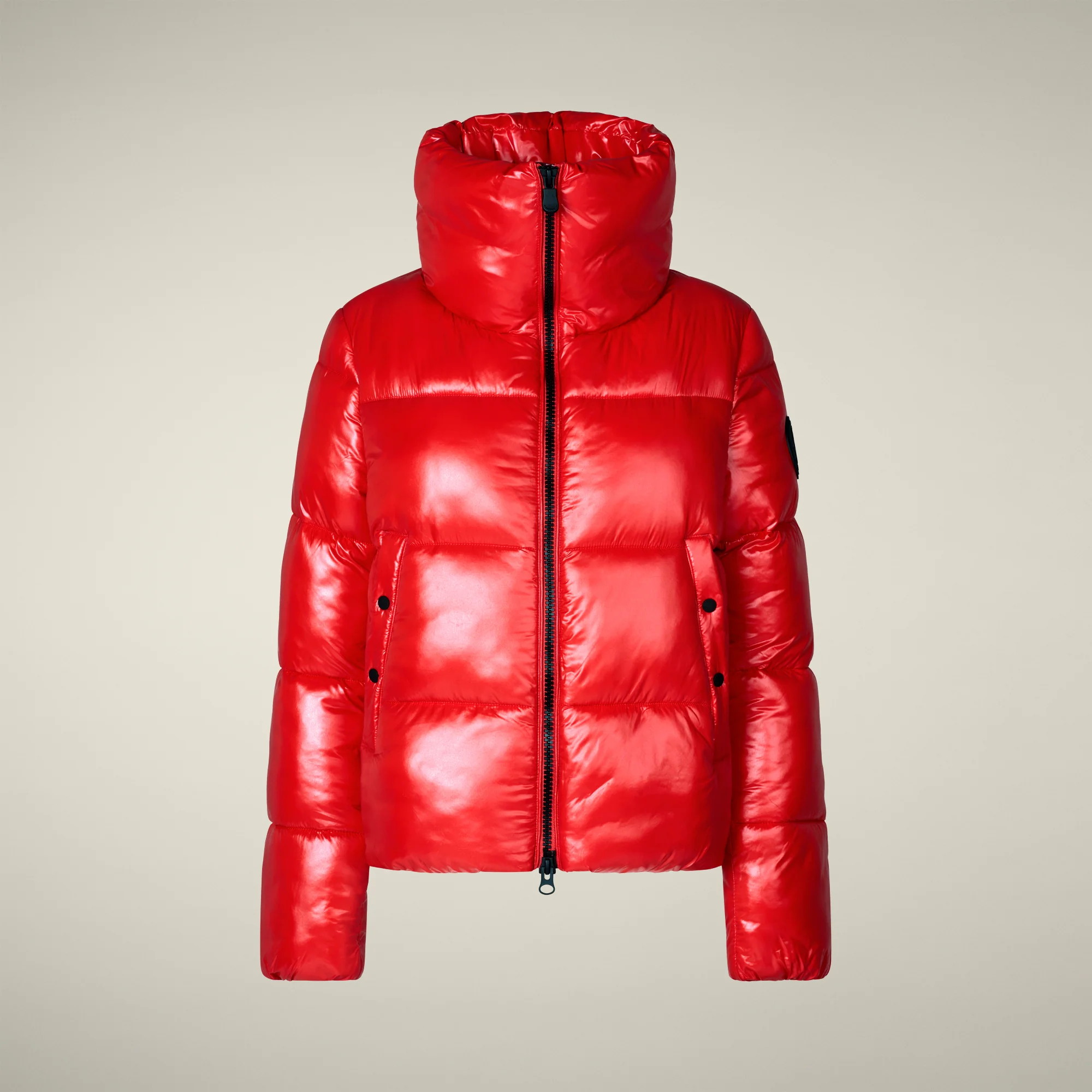 Women's animal free puffer jacket Isla in fiery red