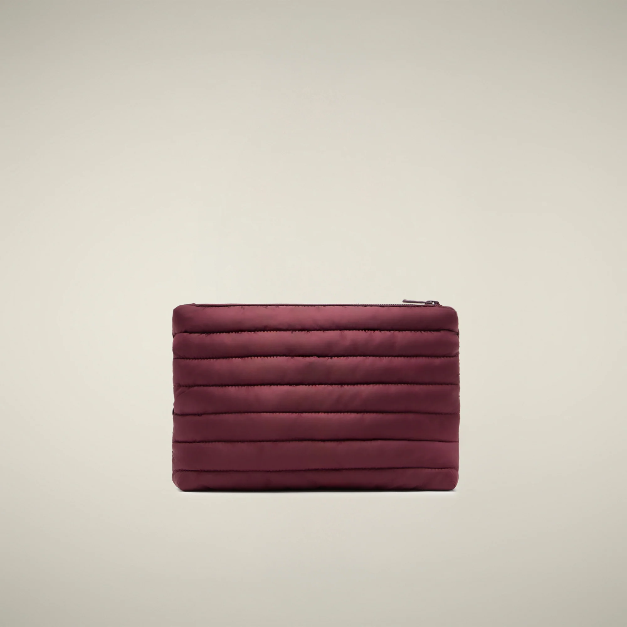 Unisex quilted pouch Thalassa in wine red