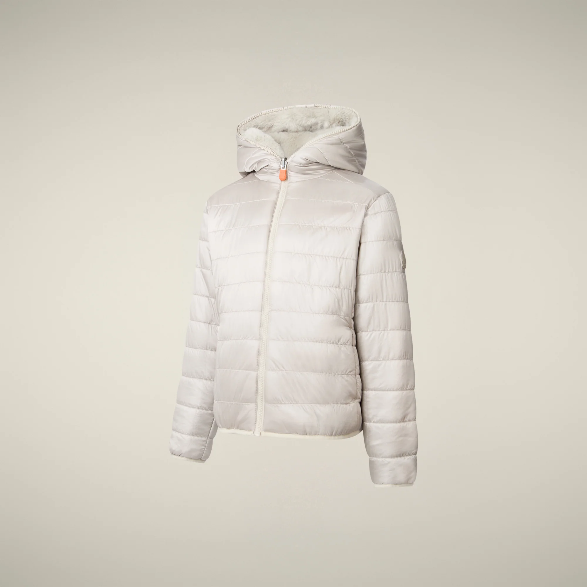 Girls' Reversible Faux Fur Jacket Chloe in Rainy Beige