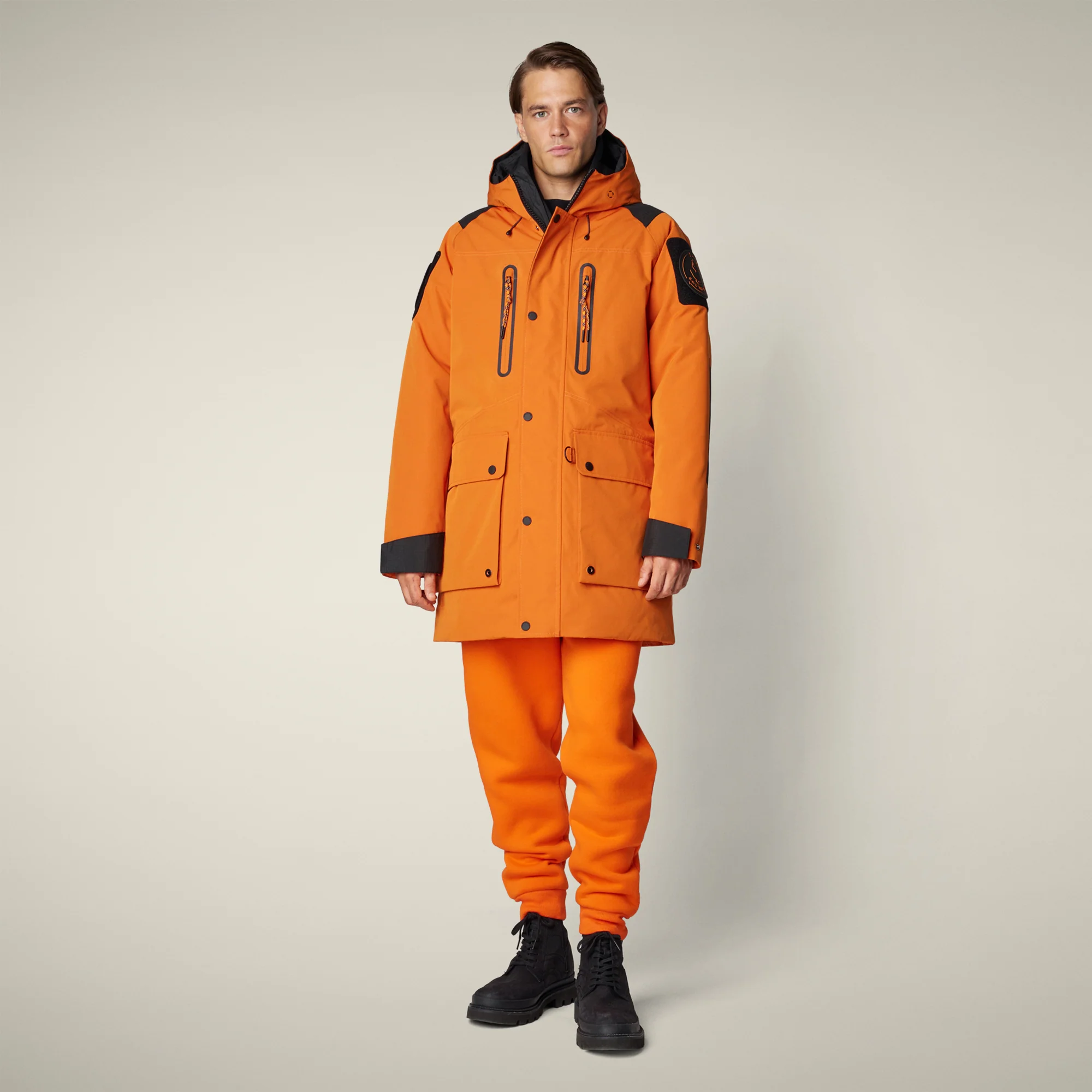 Men's Winter Parka Kailash in amber orange
