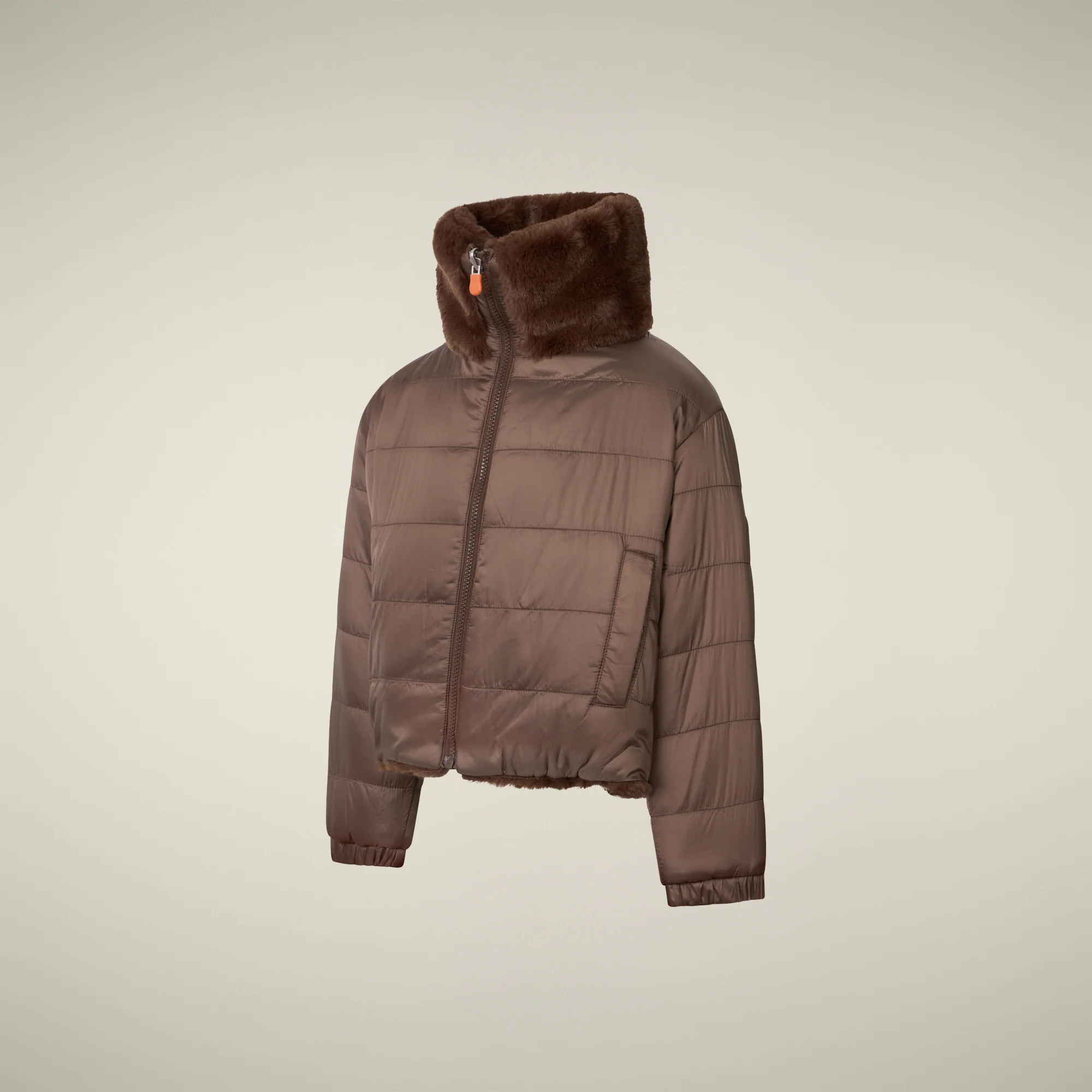 Girls' Reversible Faux Fur Jacket Ceri in Teddy Brown