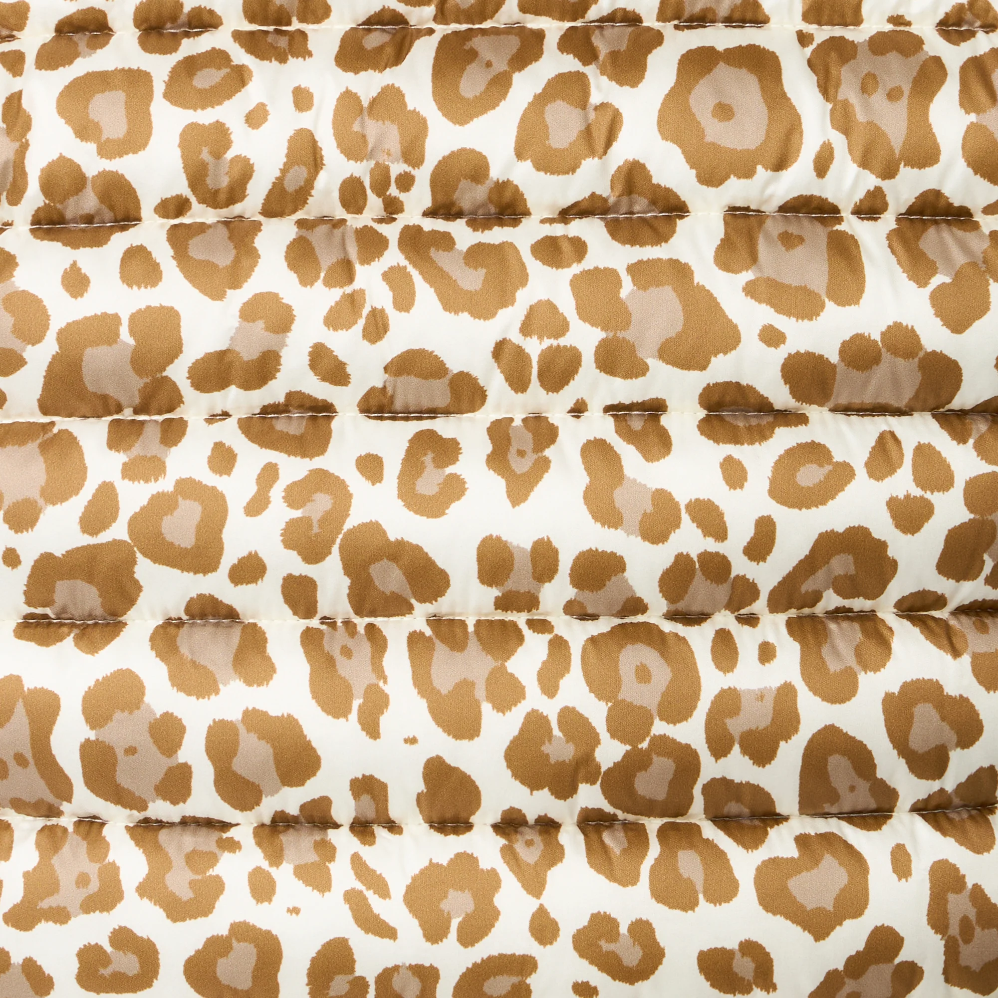 Girls' Puffer Jacket Aga WIth Brown Leopard Print