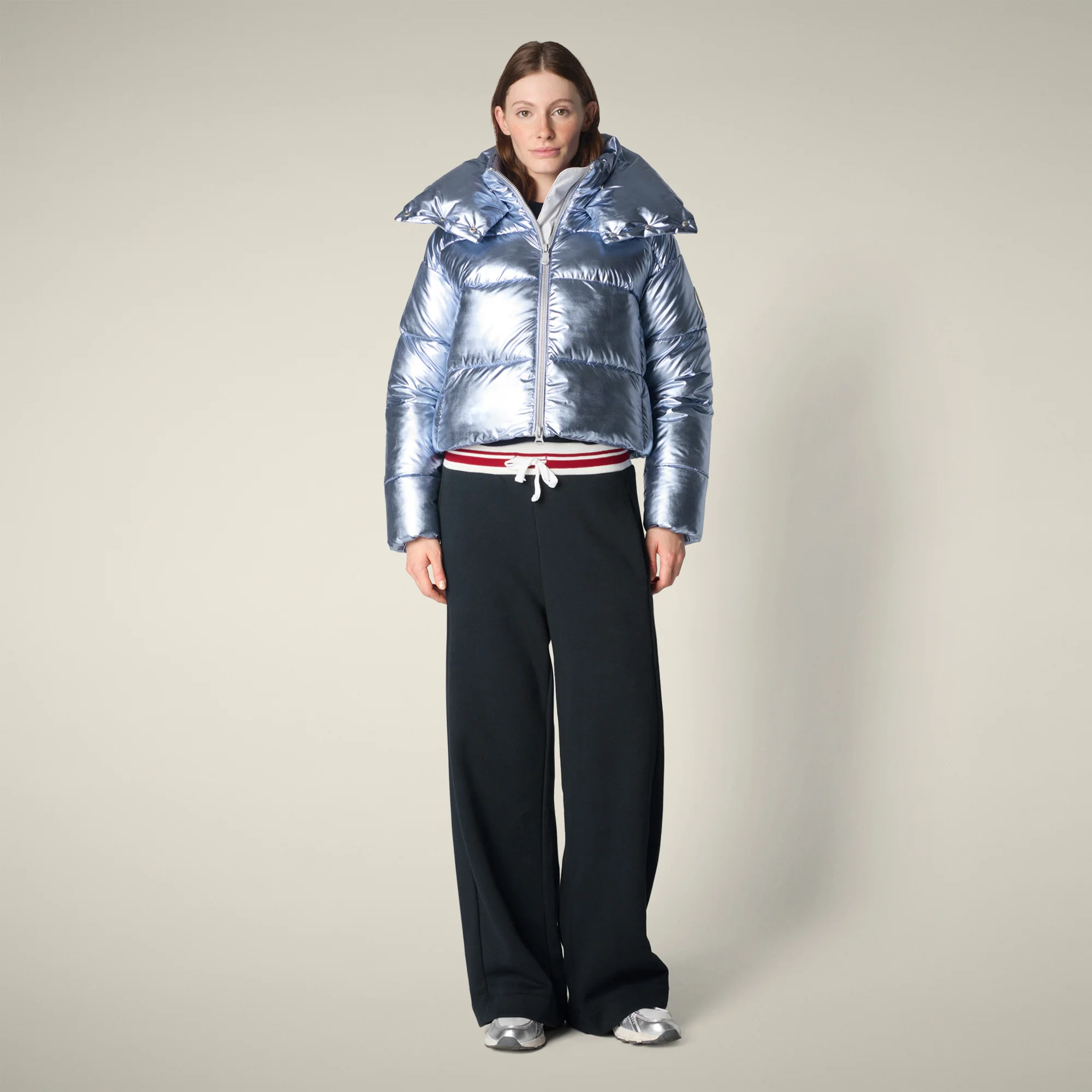 Women's Animal free puffer Jacket Giselle in ice blue