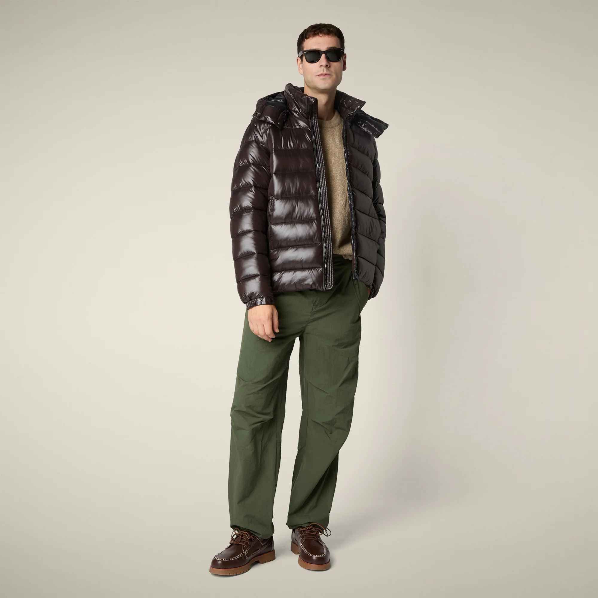 Men's Animal free puffer jacket florian in brown black