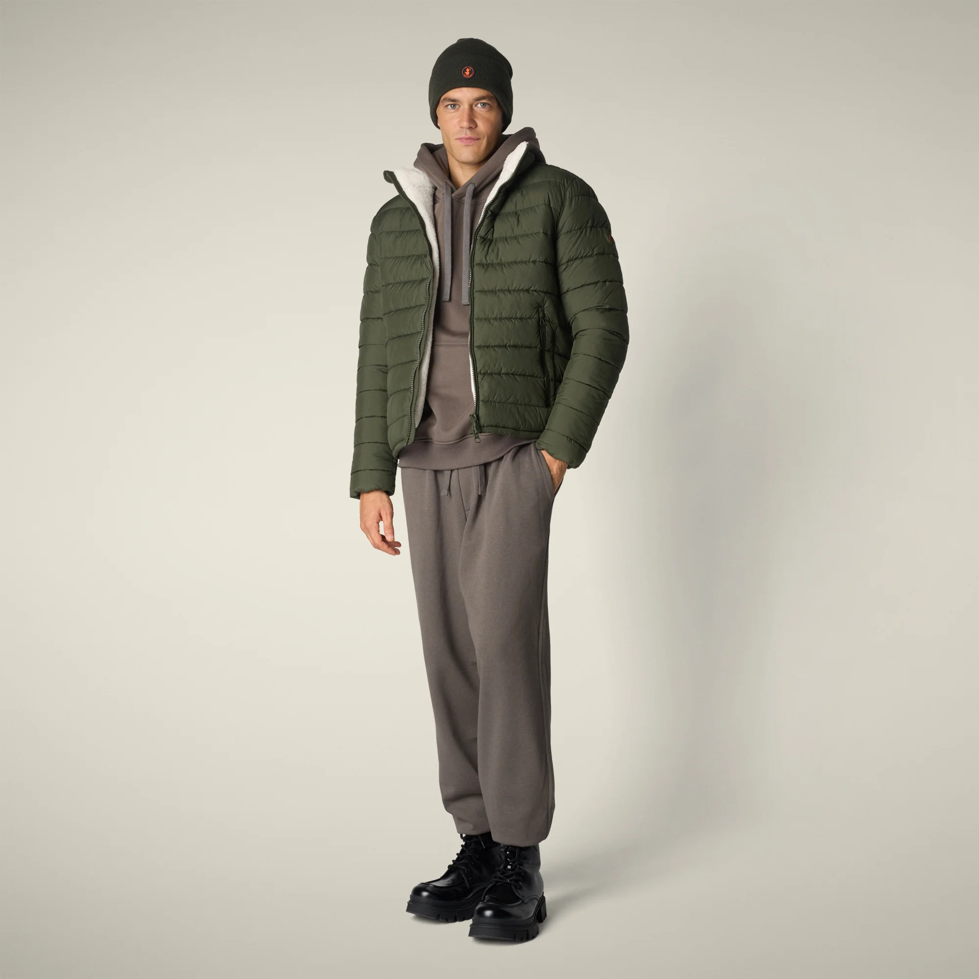 Men's Animal free puffer Jacket conan in dusty olive
