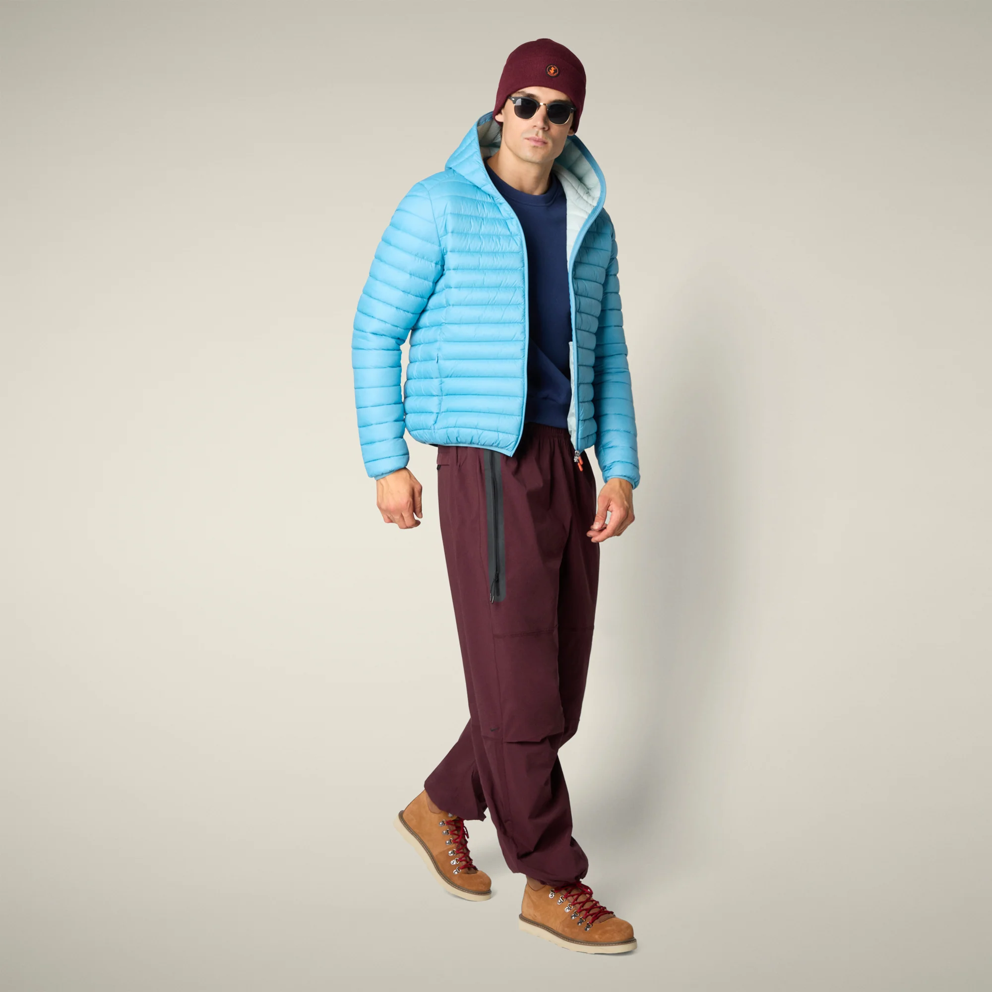 Men's Animal free puffer Jacket Donald in Bay Blue