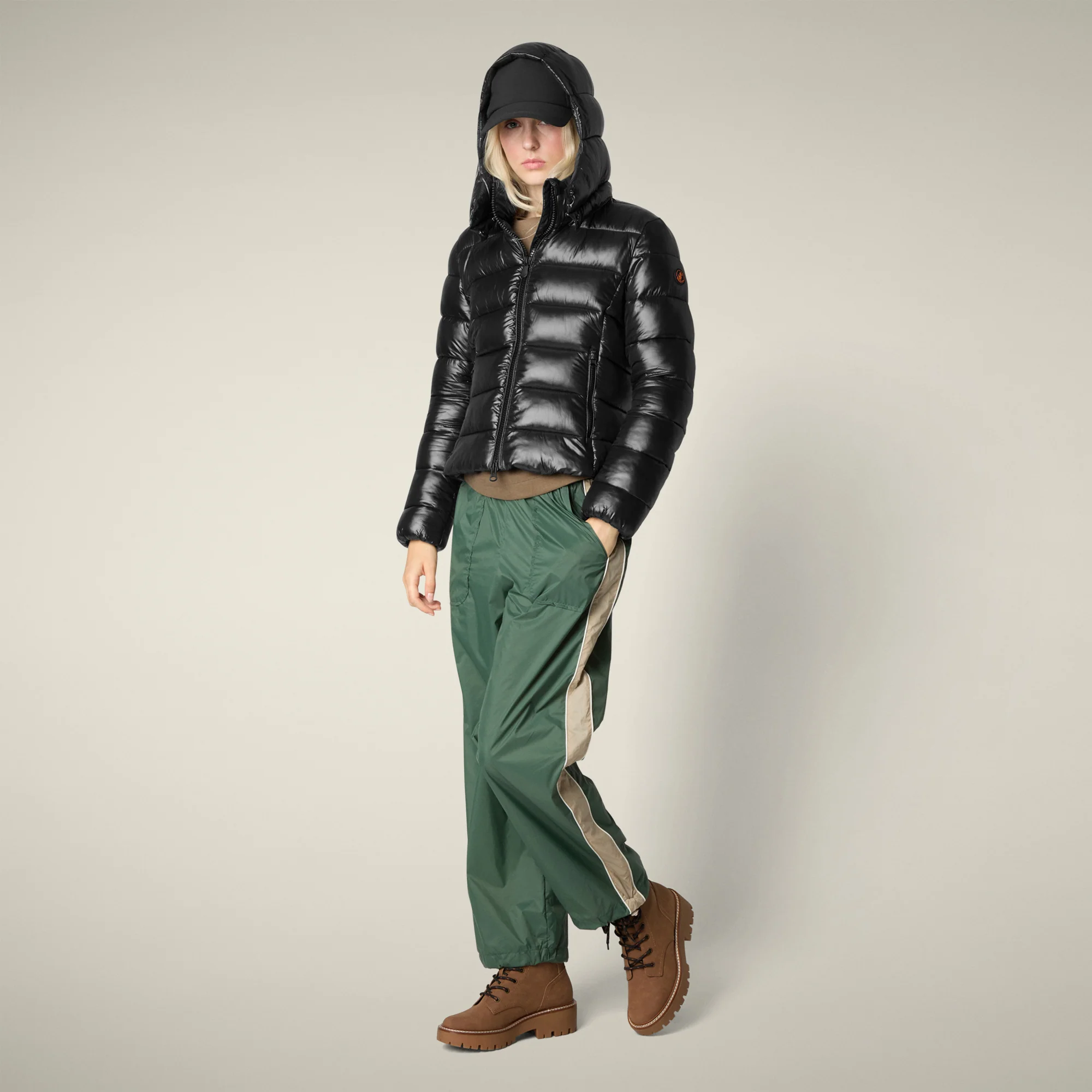 Women's Animal free puffer Jacket Cosmary in Black